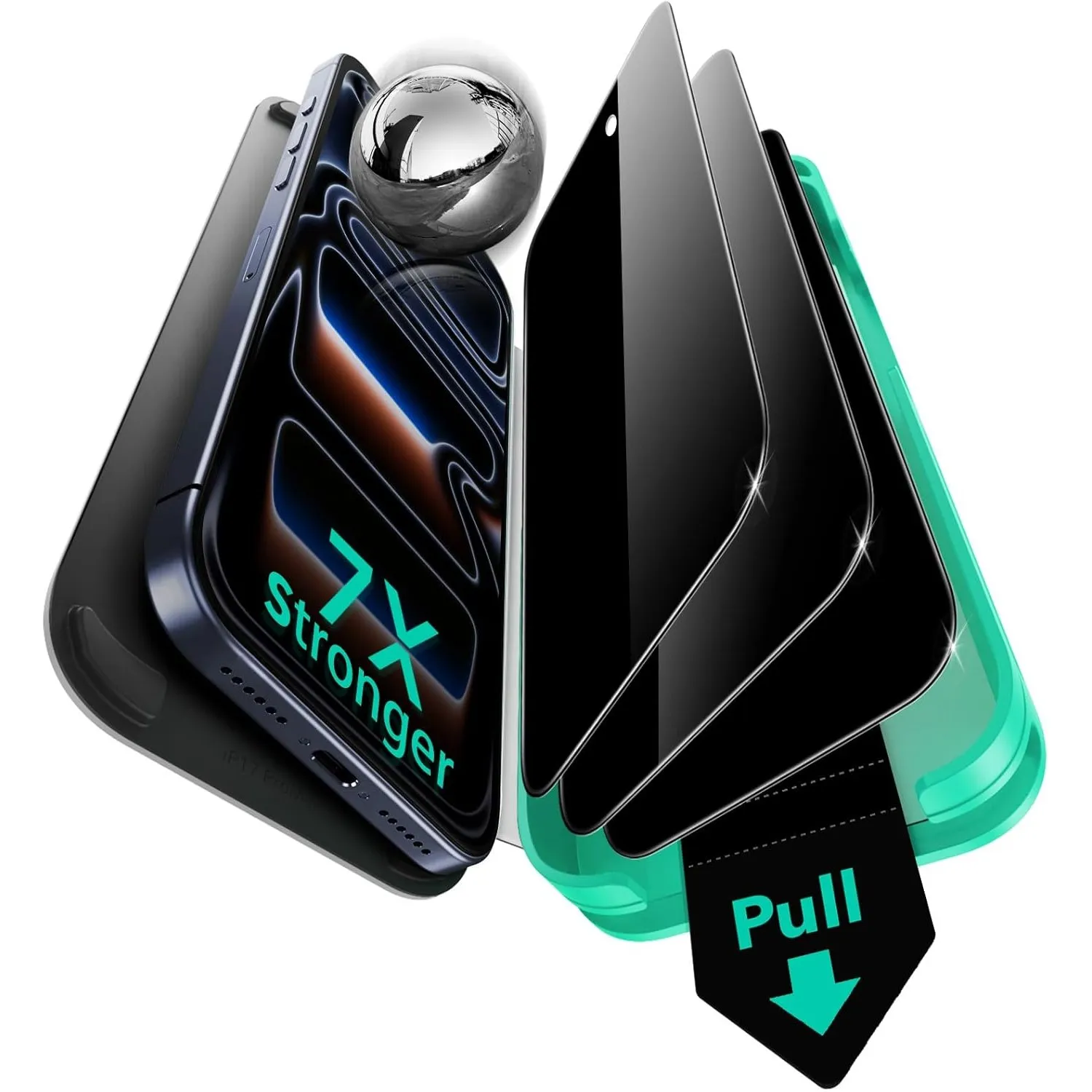 ESR 3 Stück für iPhone 17 Pro für Panzerglas Sichtschutz, Armorite