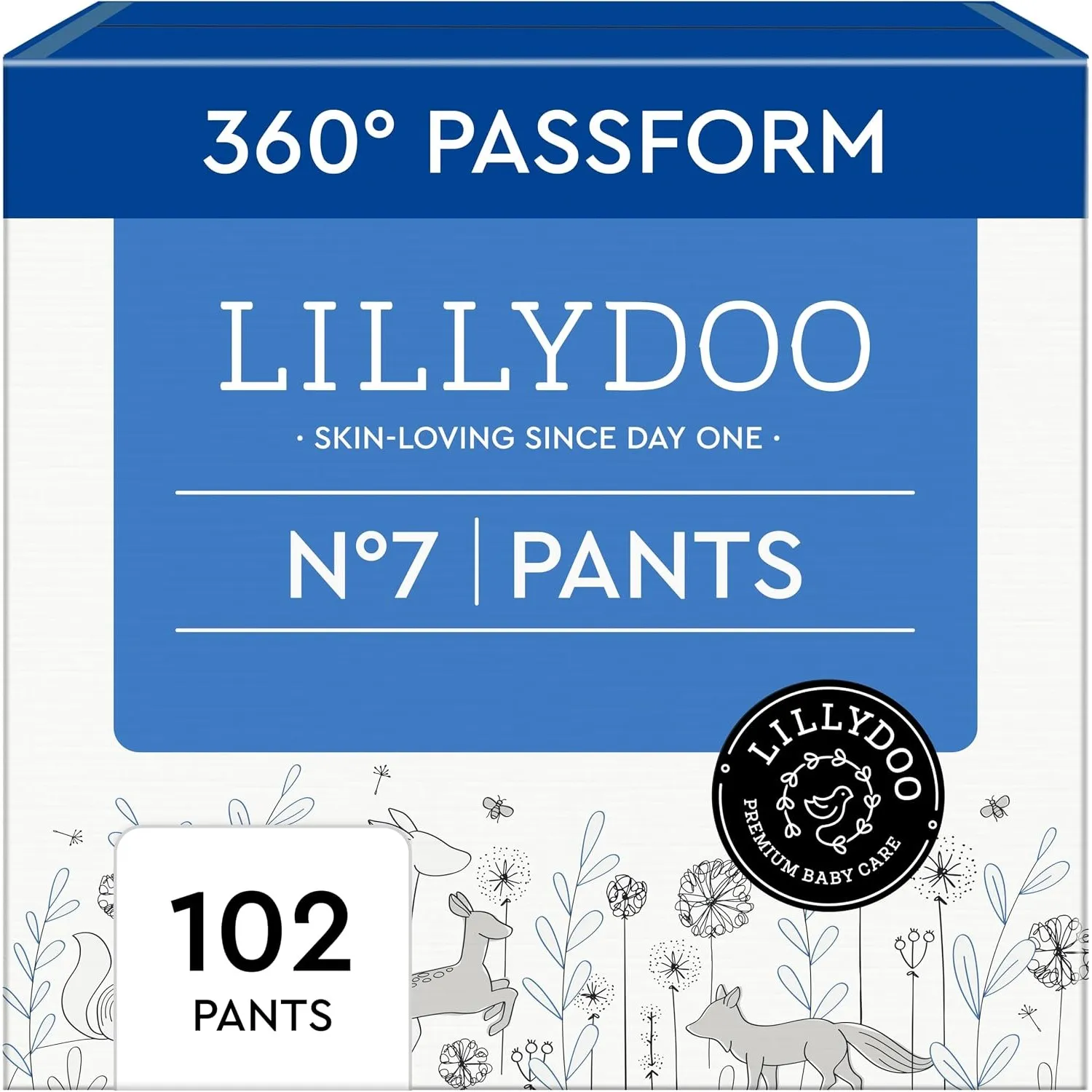 LILLYDOO Baby Windeln Pants Größe 7 (15+ kg), Monatsbox (102 Stück) | Höschenwindeln, Sicherer Auslaufschutz, Hautfreun…