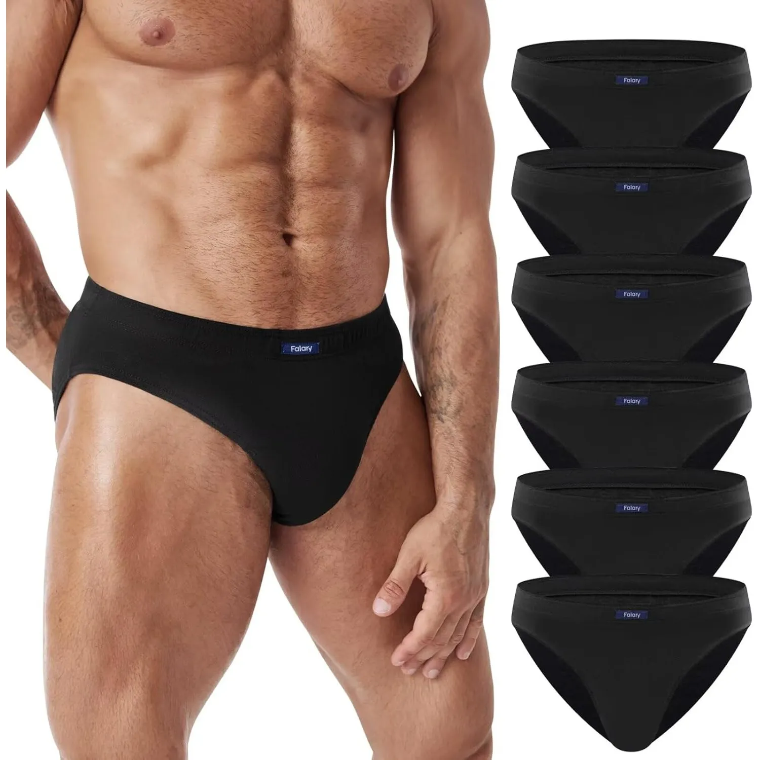 FALARY Herren Slip Baumwolle Unterhosen Männer 6/12er Pack | 100% Baumwolle, stabiler Halt und angenehme Passform, 3D-S…