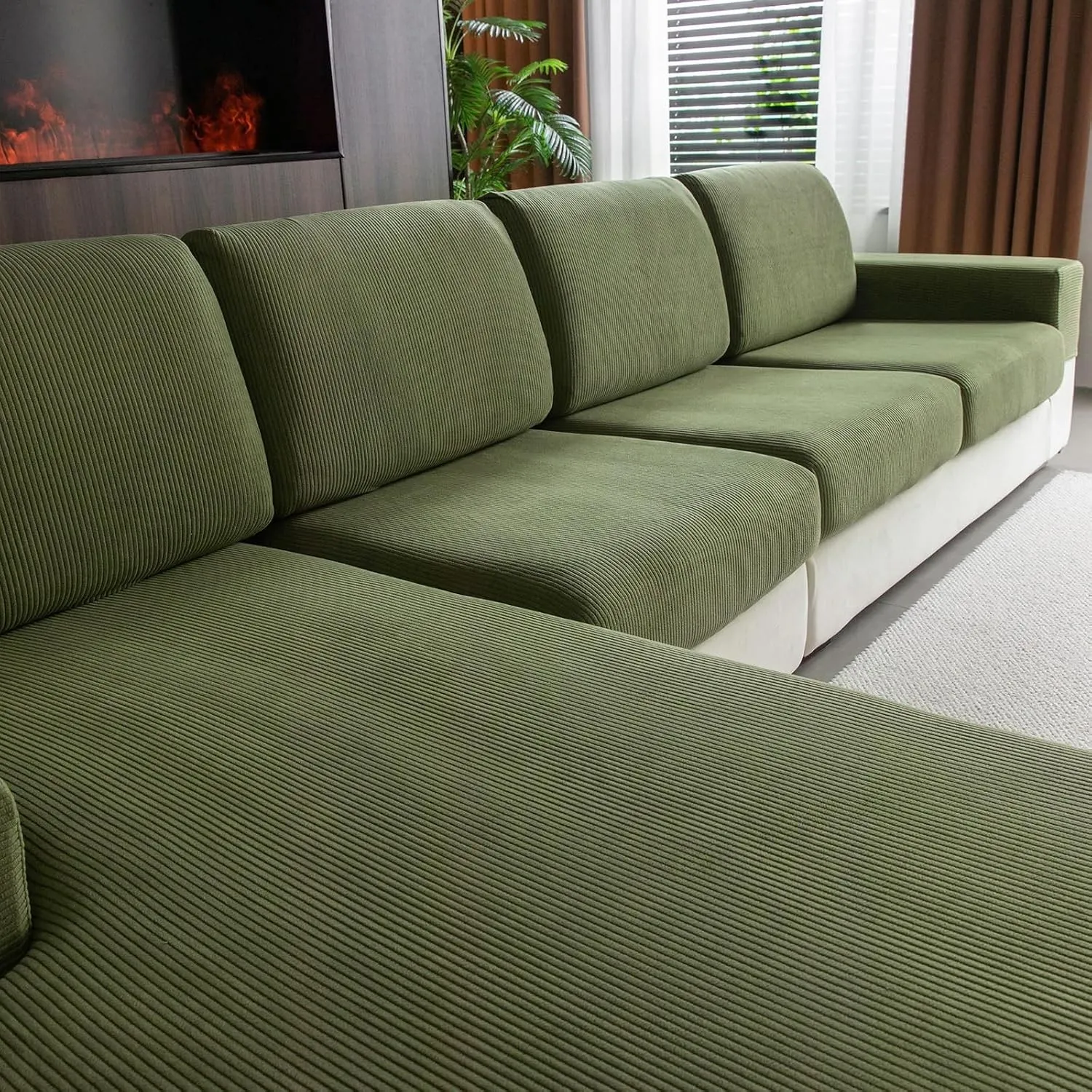 OHSIO Stretch Sofa Überzug - Rutschfester Sofa Sitzkissenbezug