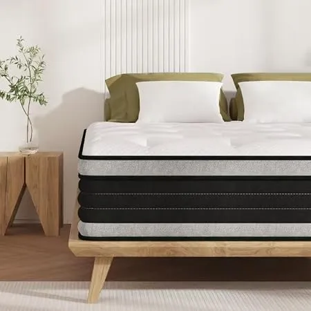 Matratze 200 x 200cm, Federkernmatratze H3 Höhe 34cm 7-Zonen Orthopädische Taschenfederkernmatratze mit Comfort Memory-…