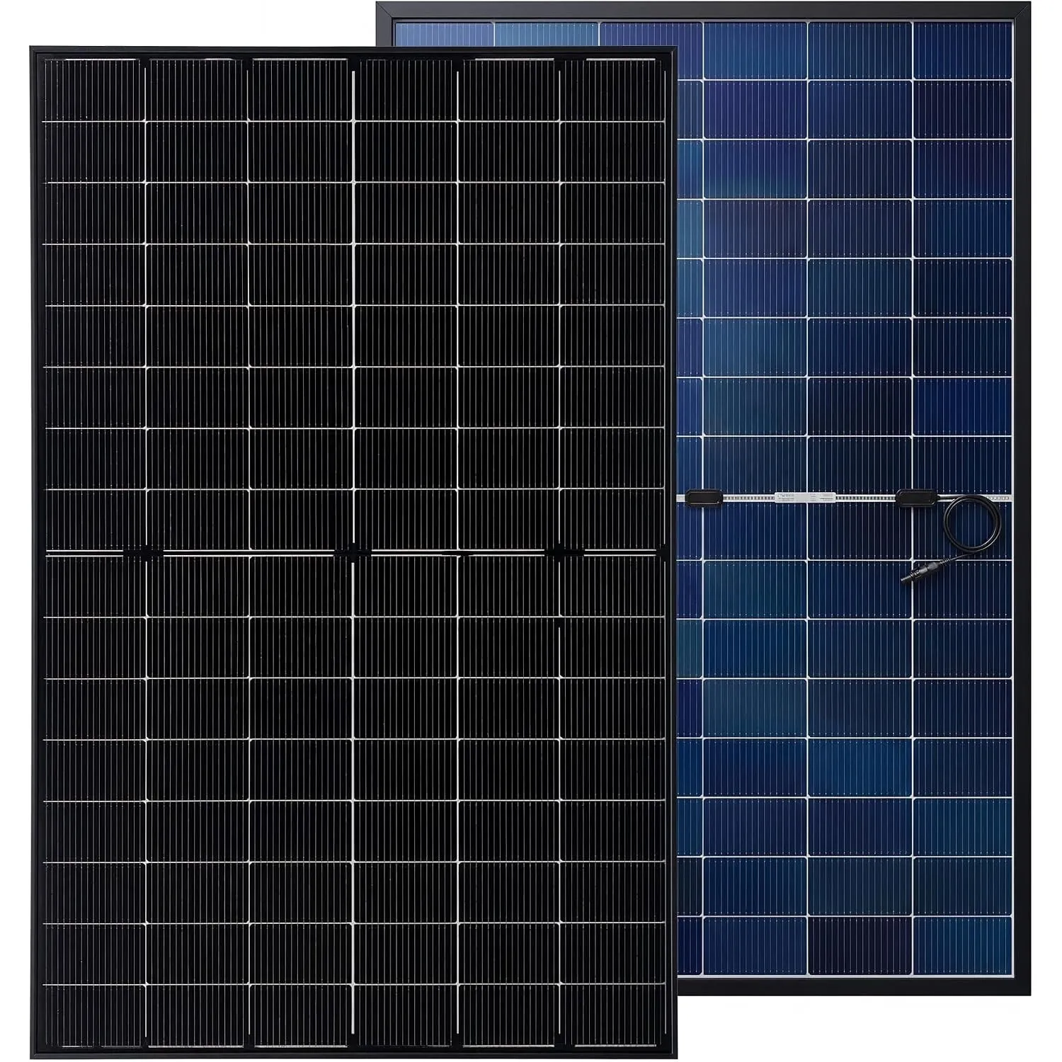 NAHUI 2 x 450 W bifaziale Solarmodule, N-Typ, 16BB, Glas-Glas, Ganz Schwarz