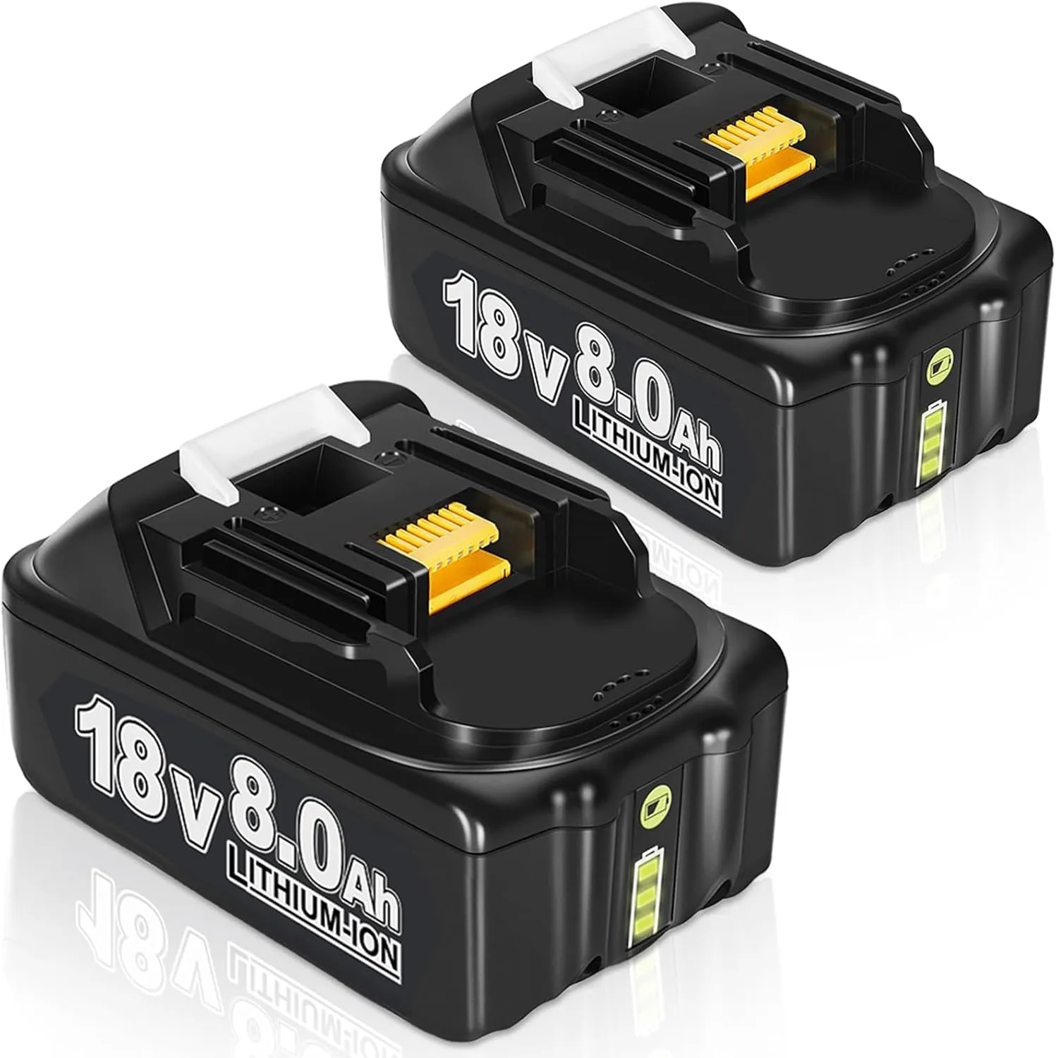 2 Stück Lithium Ionen 8000mAh 18Volt Ersatzakku für Makita Akku 18V, Kompatibel mit Makita 18V Akku BL1860 BL1840 BL183…