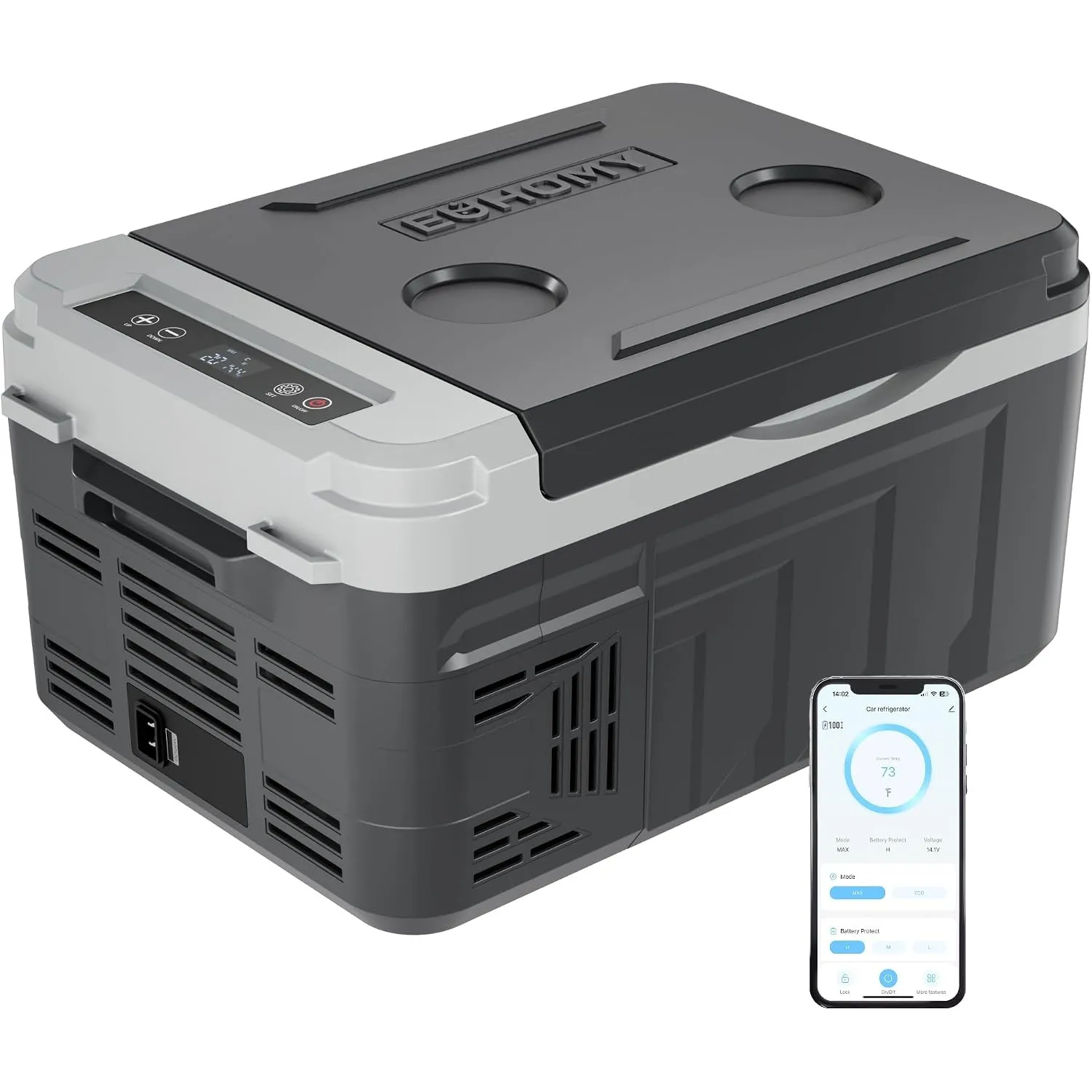 EUHOMY 10L Kompressor Kühlbox (-20℃~20℃) 12/24V DC & 230V AC Tragbarer Kompressor-Kühler mit Bluetooth APP Steuerung, 1…