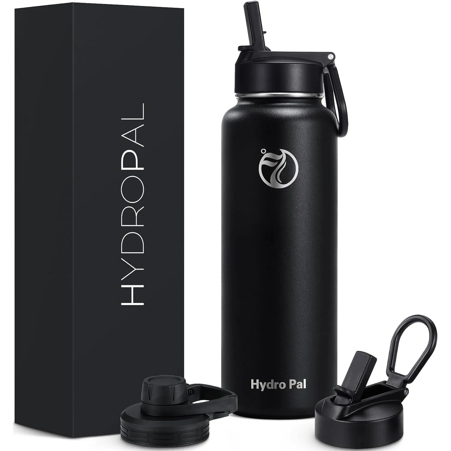 HydroPal Isolierflasche 500ml Edelstahl, BPA-frei, 24h kalt/12h heiß, auslaufsicher, Sport- & Trinkflasche mit Strohhal…
