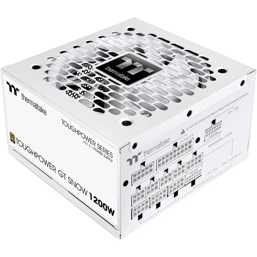 Thermaltake Toughpower GT Snow 1200W | ATX 3.1 | 80 Plus Gold | vollmodular | PCIe 5.1 12V-2x6 (12+4) | Smart Zero Fan …
