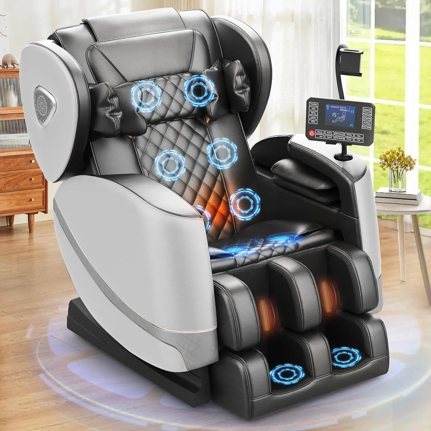 F FURNIMAT Massagesessel Ganzkörper, Zero Gravity Relaxsessel Massagestühle mit Taillen- und Beinheizung, Komfort-Airba…