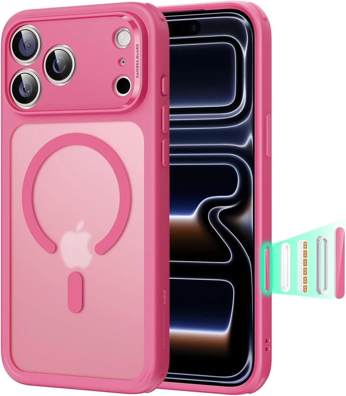 ESR Phone Case for iPhone 17 Pro with Camera Control Capture Button, MagSafe-Compatible, Anti-Yellowing, Certified Mili…