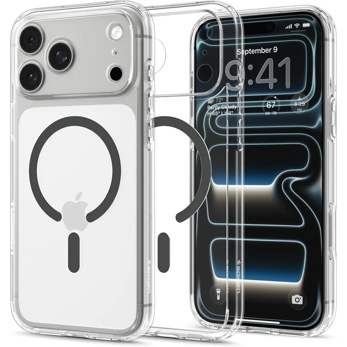 Spigen iPhone 18 Pro / 17 Pro Hülle Ultra Hybrid MagFit -Clear Graphite