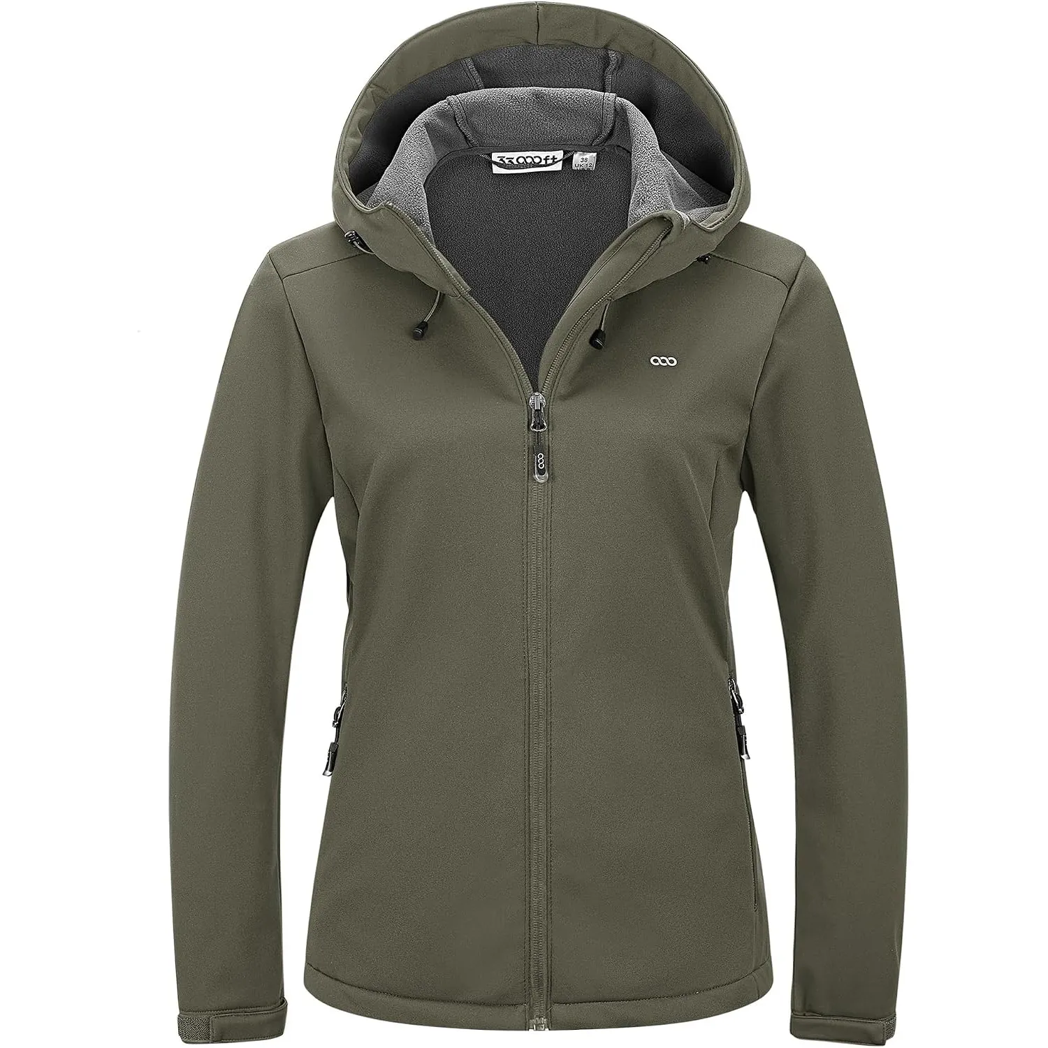 33,000ft Damen Softshelljacke Fleece Gefütterte Funktionsjacke