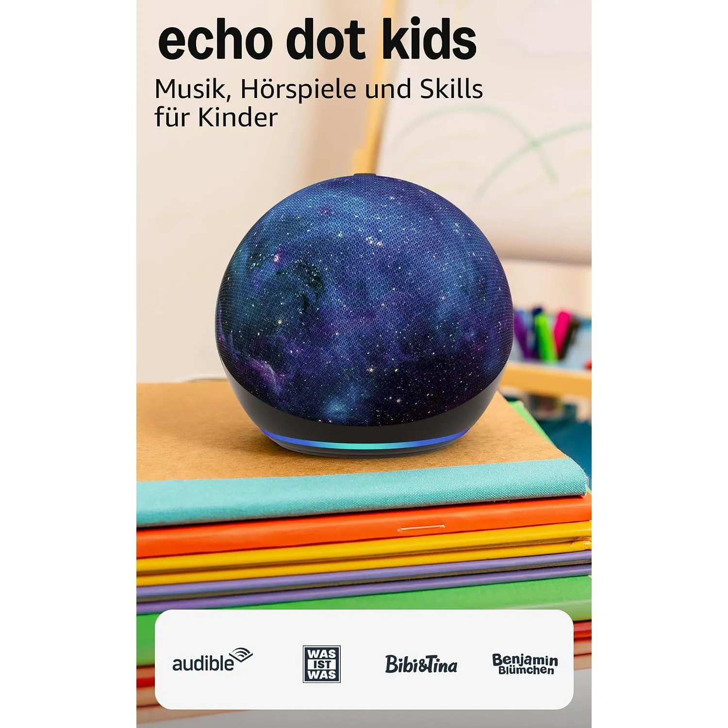 Echo Dot Kids (Neueste Generation) | Smarter WLAN- und Bluetooth-Lautsprecher | 1 Jahr Amazon Kids+ inklusive | Sternen…