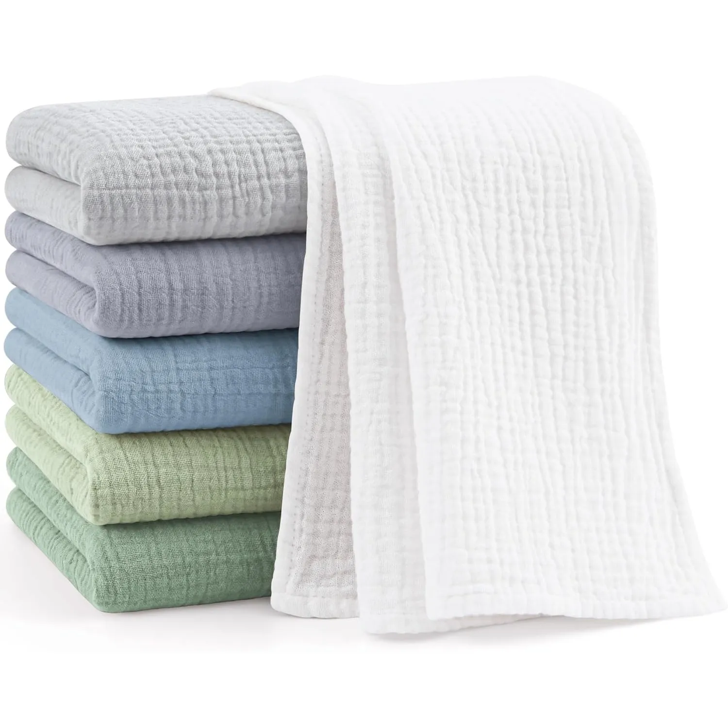 Bearmoss Moltontücher Baby 100% Baumwolle Weiche Spucktücher Baby,Atmungsaktiv und Extrem Saugfähig Musselin Tuch für S…