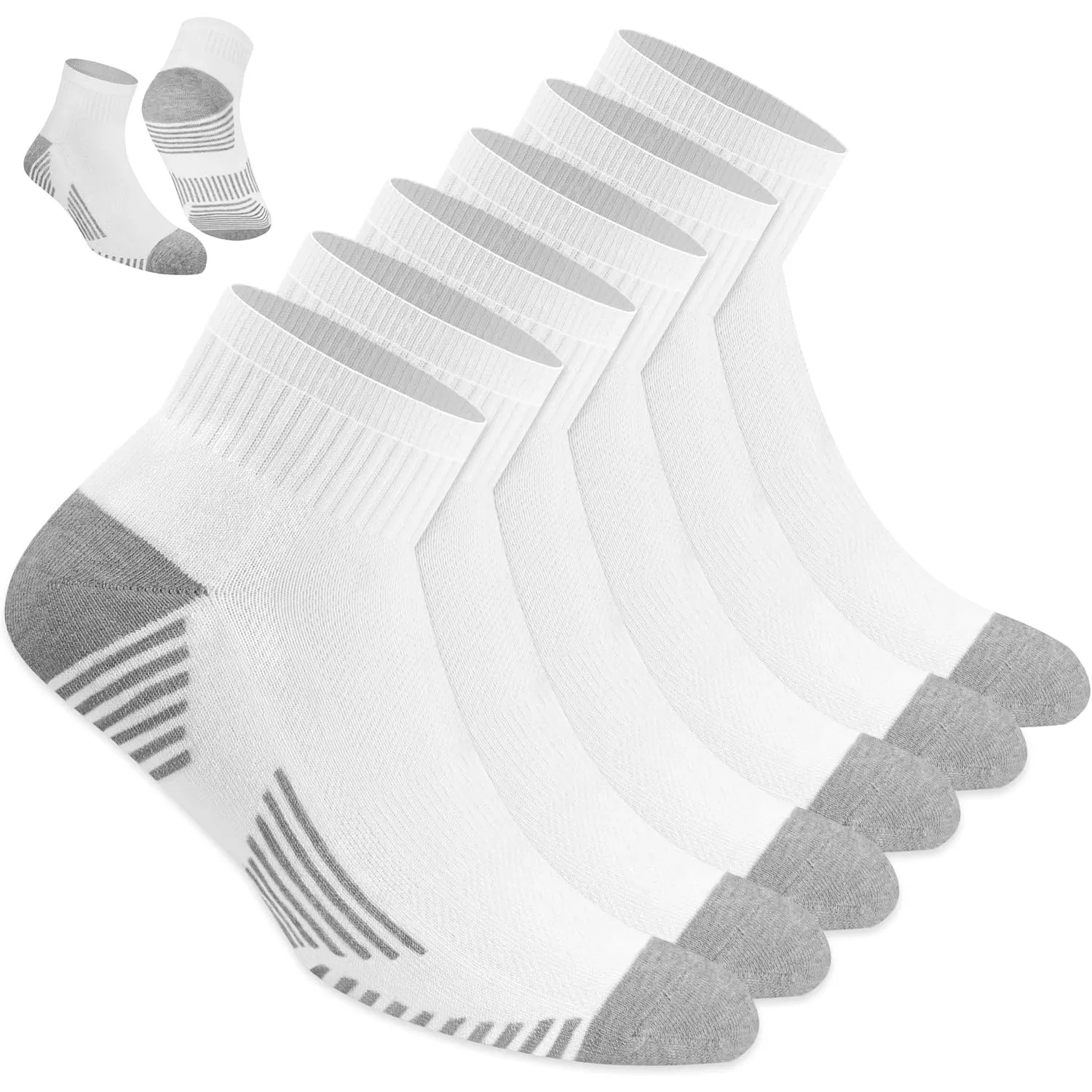 NAVYSPORT 6 Paar Herren Sportsocken aus Baumwolle | Sneaker-, Quarter- & Crew-Socken | DRI-WIK Feuchtigkeitsmanagement …