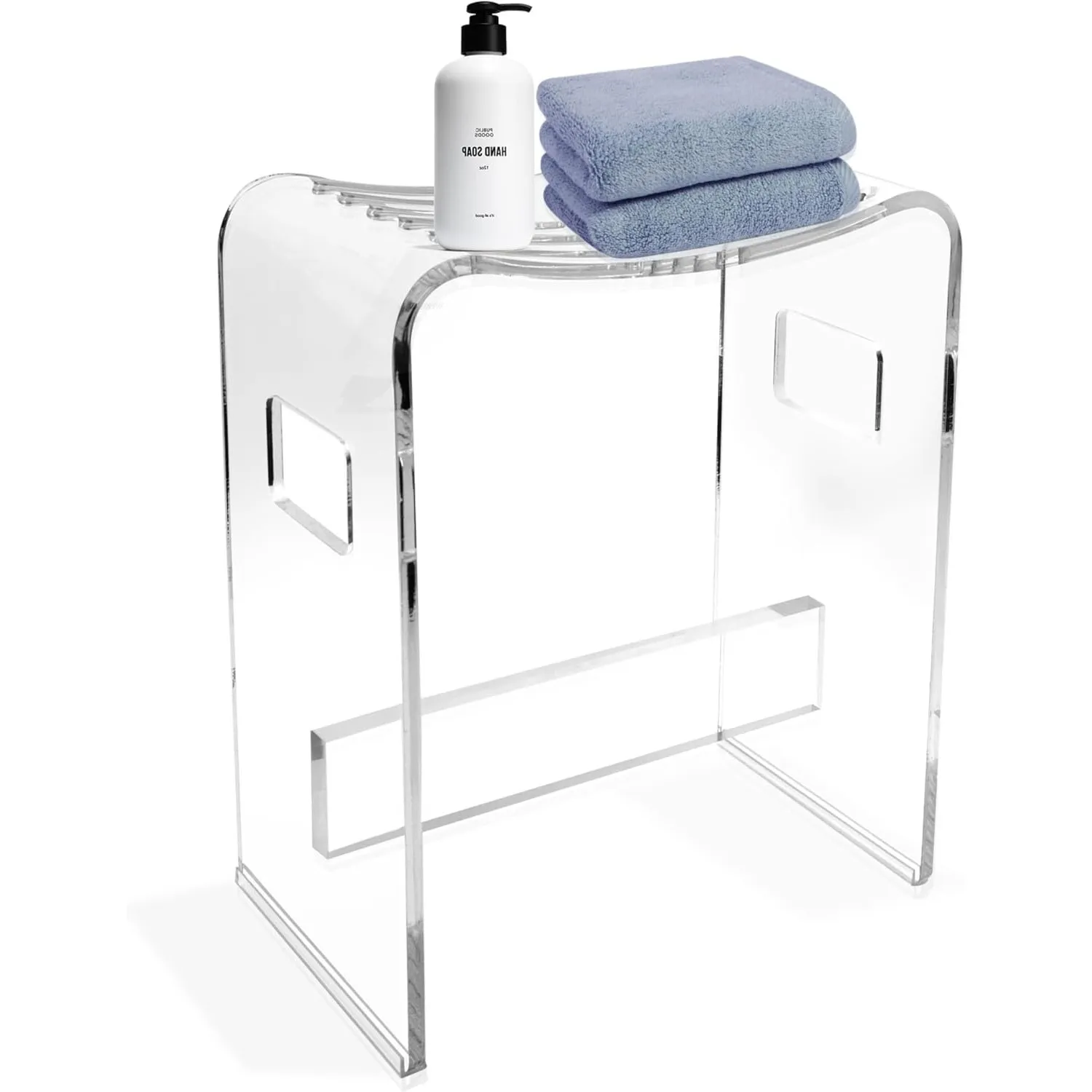 StarK Duschhocker aus Acryl bis 120 kg – Rutschfester Duschstuhl