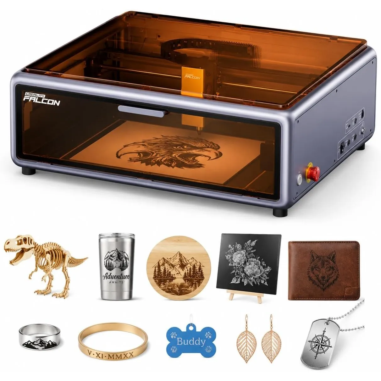 Creality Falcon A1 10W Laser Graviermaschine, Eingeschlossener Laserschneider mit Luftunterstützung, HD Kamerapositioni…