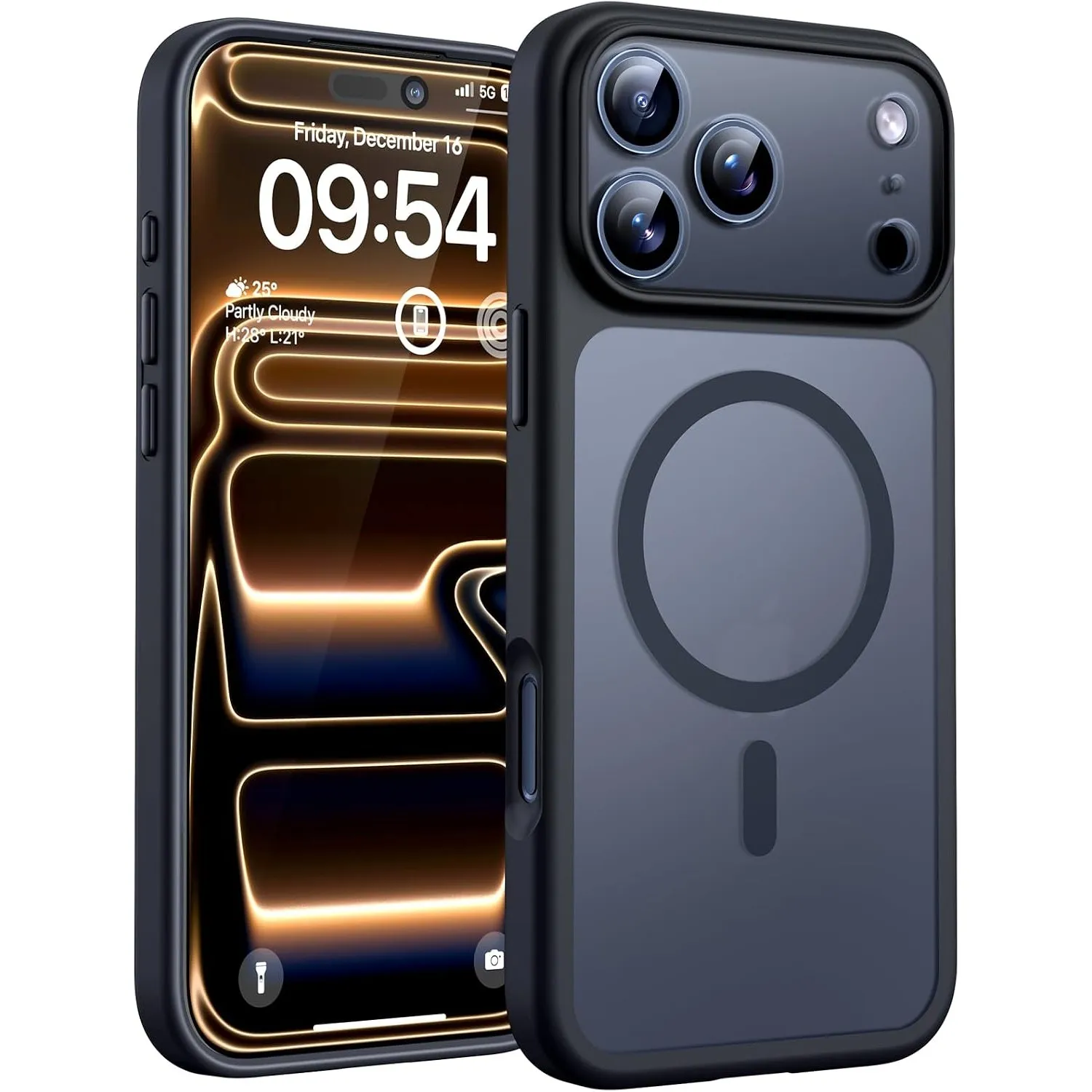 TOCOL für iPhone 17 Pro Max Hülle, Kompatibel mit MagSafe, Schwarz