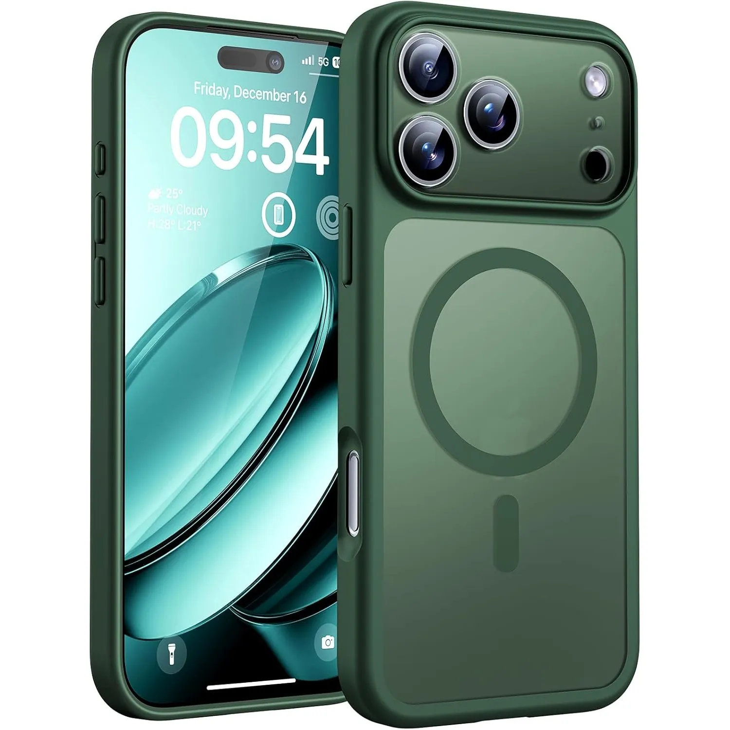 TOCOL für iPhone 17 Pro Max Hülle, Kompatibel mit MagSafe, Alpengrün