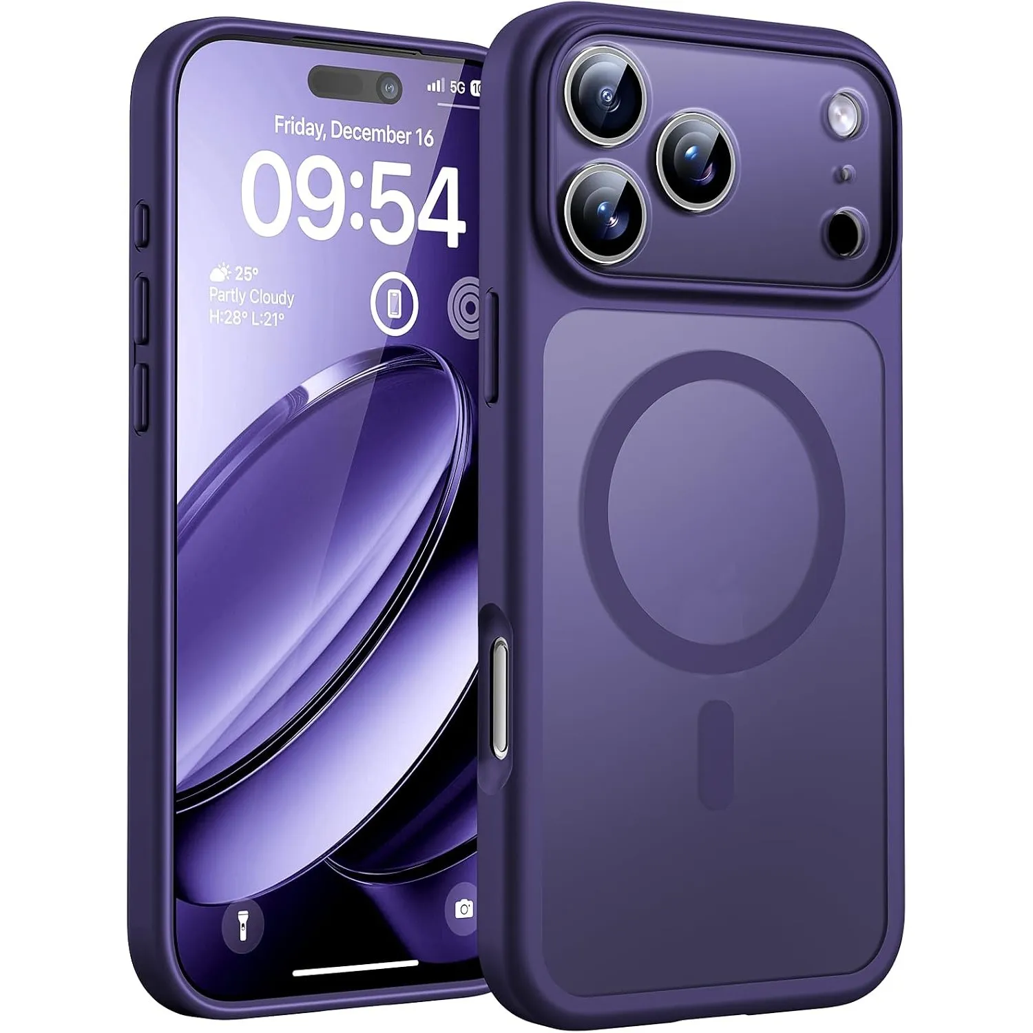 TOCOL für iPhone 17 Pro Max Hülle, Kompatibel mit MagSafe, Dunkellila