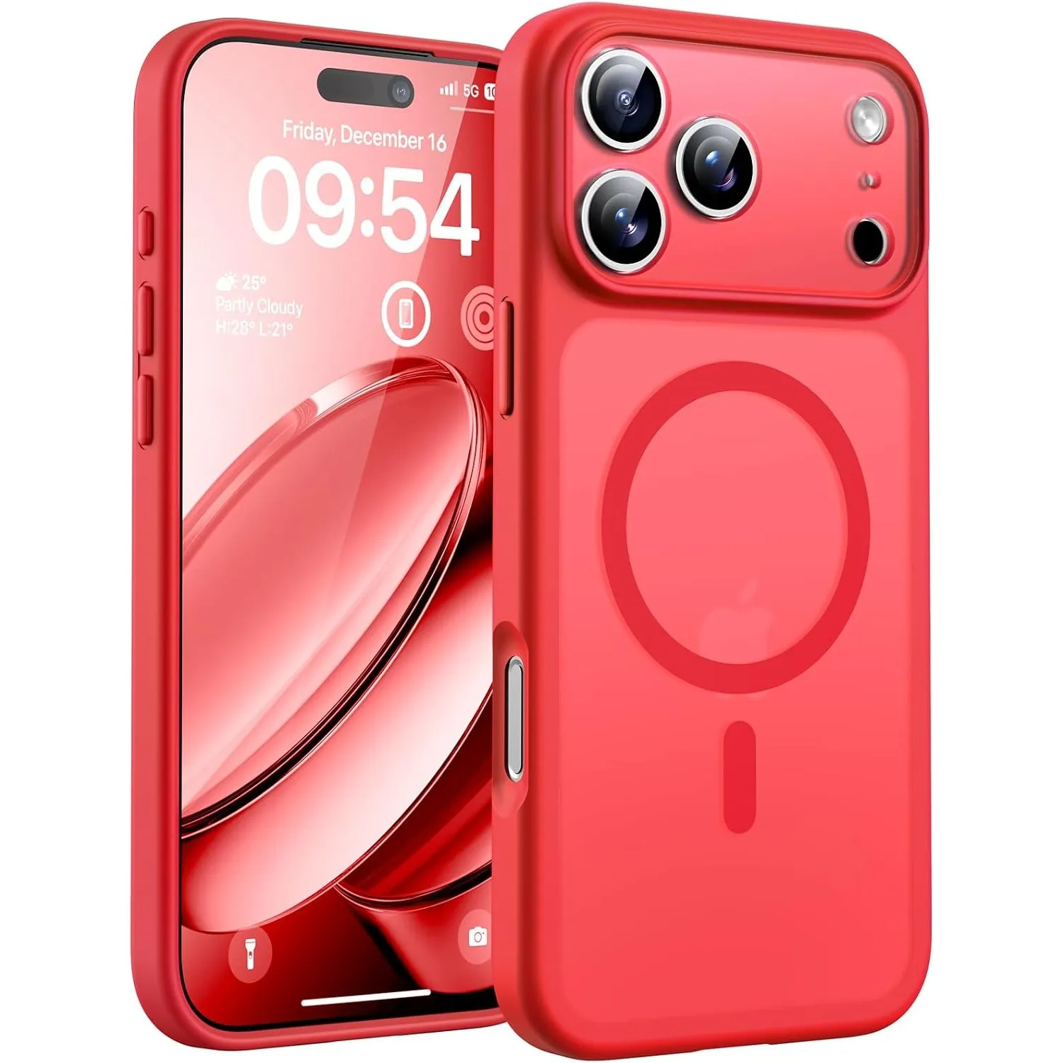 TOCOL für iPhone 17 Pro Max Hülle, Kompatibel mit MagSafe, Rot