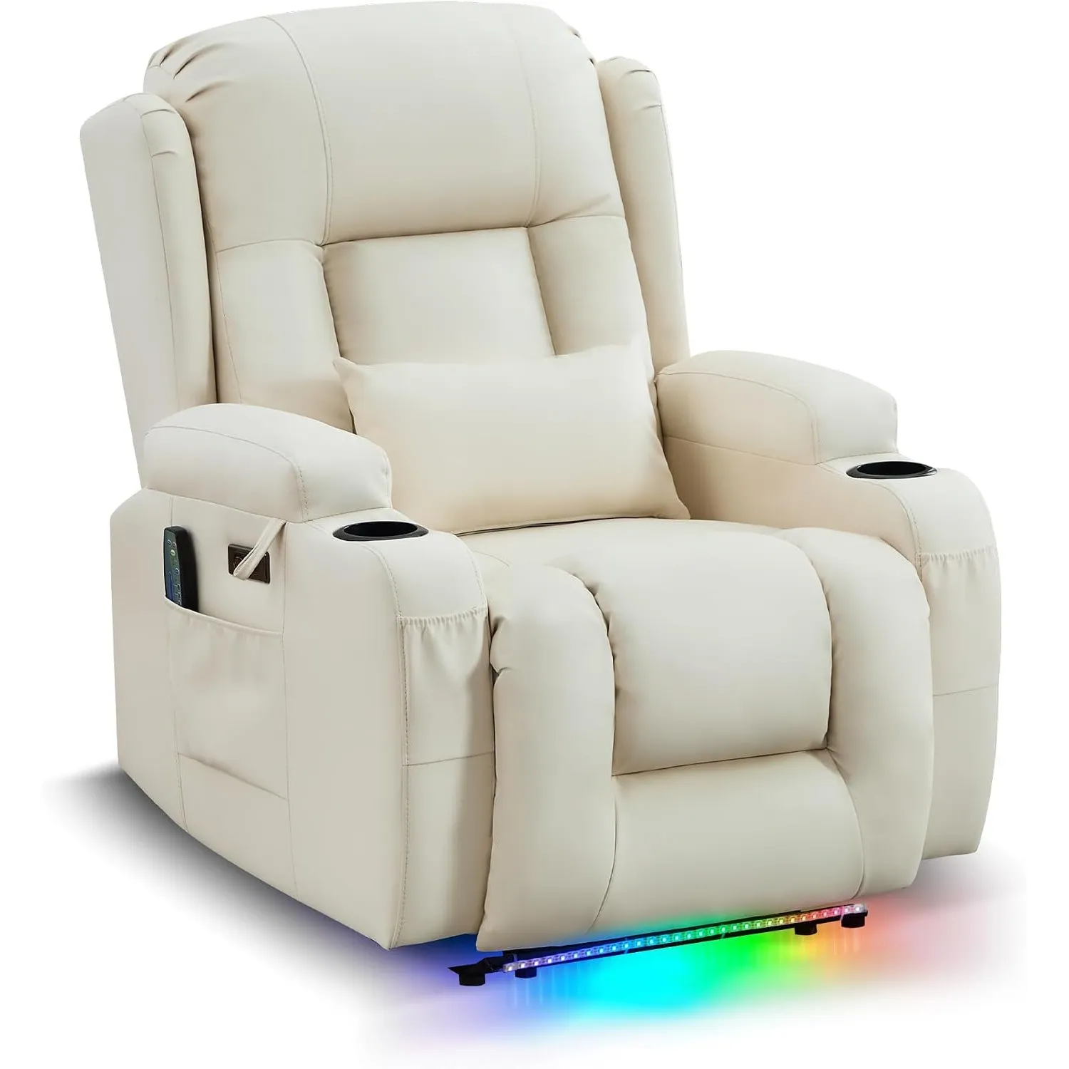Relaxsessel mit Liegefunktion für Erwachsene, Fernsehsessel Elektrisch Verstellbar mit Heizung & Vibrierende Massage, T…