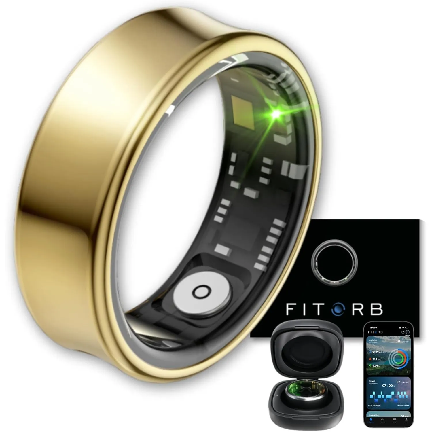 Smart Ring Pro - Das Original. High-Tech Fitness- & Gesundheitsring, Schlafanalyse, 24/7 Aktivitätstracking. Temperatur…