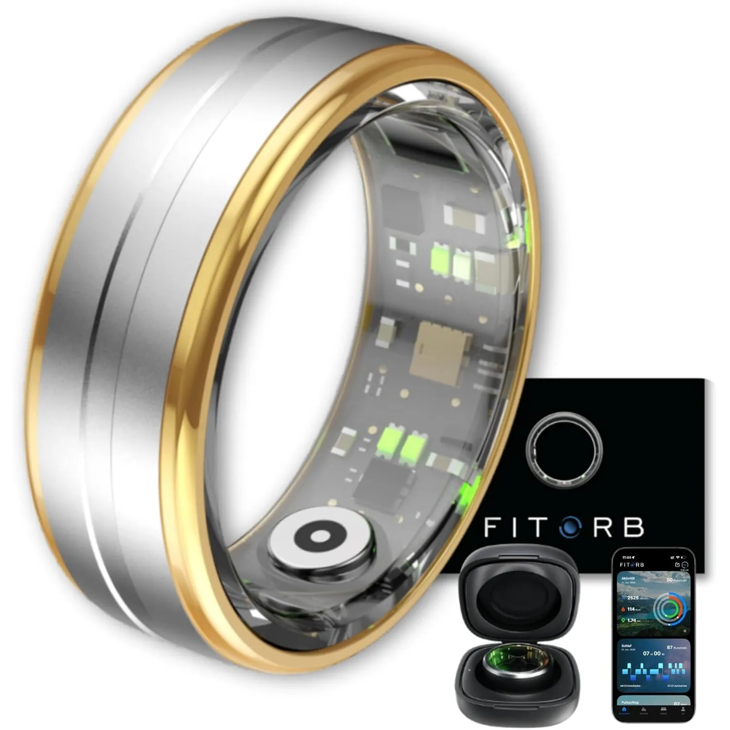 Smart Ring Pro - Das Original. High-Tech Fitness- & Gesundheitsring, Schlafanalyse, 24/7 Aktivitätstracking. Temperatur…