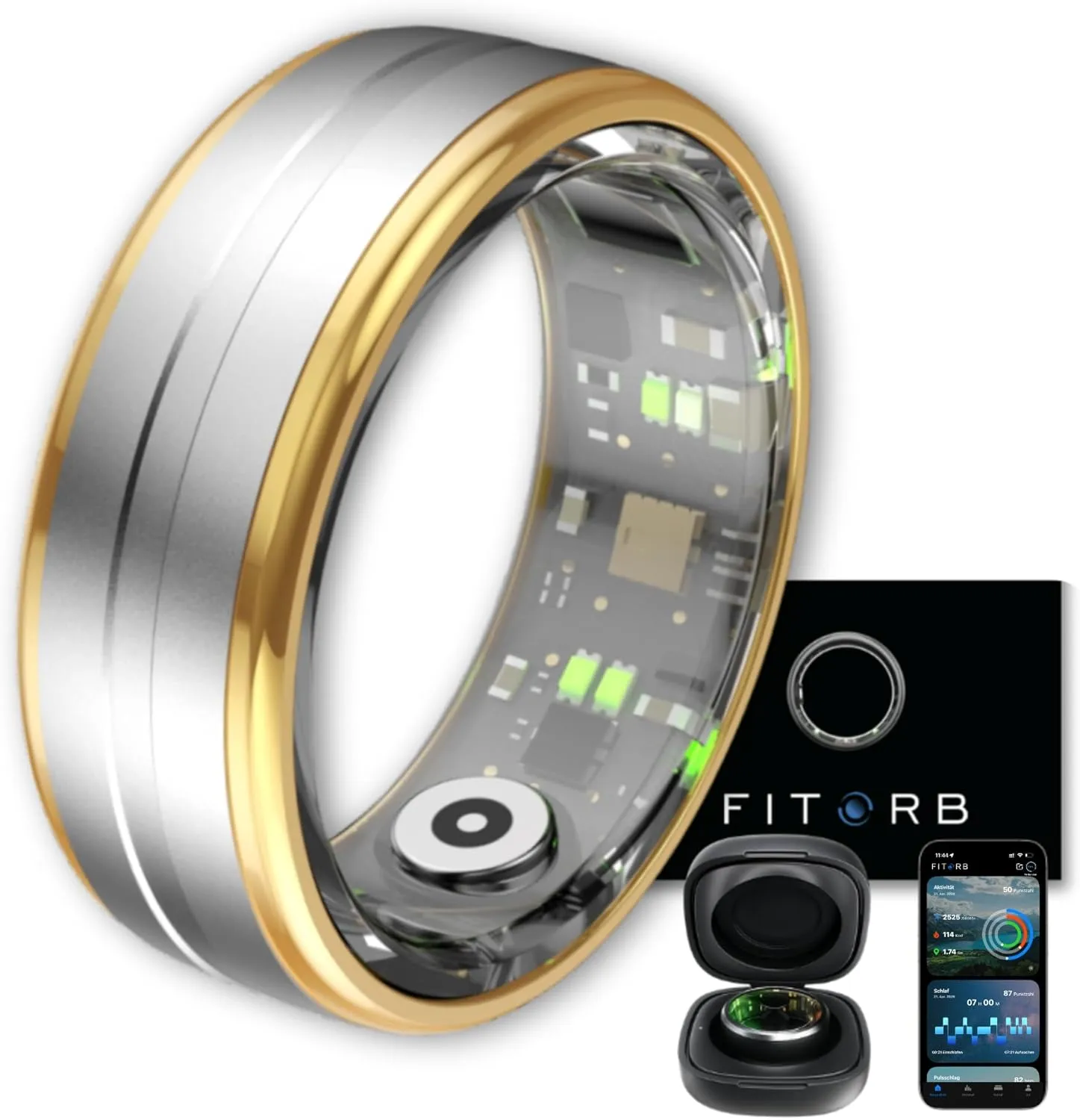 Smart Ring Pro - The Original. High-Tech Fitness & Health Ring, Sleep Analysis, 24/7 Activity Tracking. Temperature Mea…