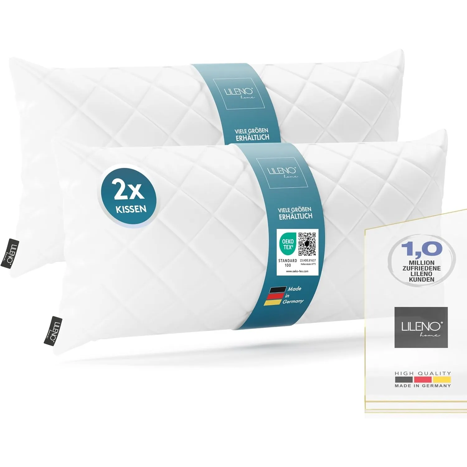 LILENO HOME 2er Set Kissenfüllung 40 x 80 cm - 95°C waschbares Innenkissen