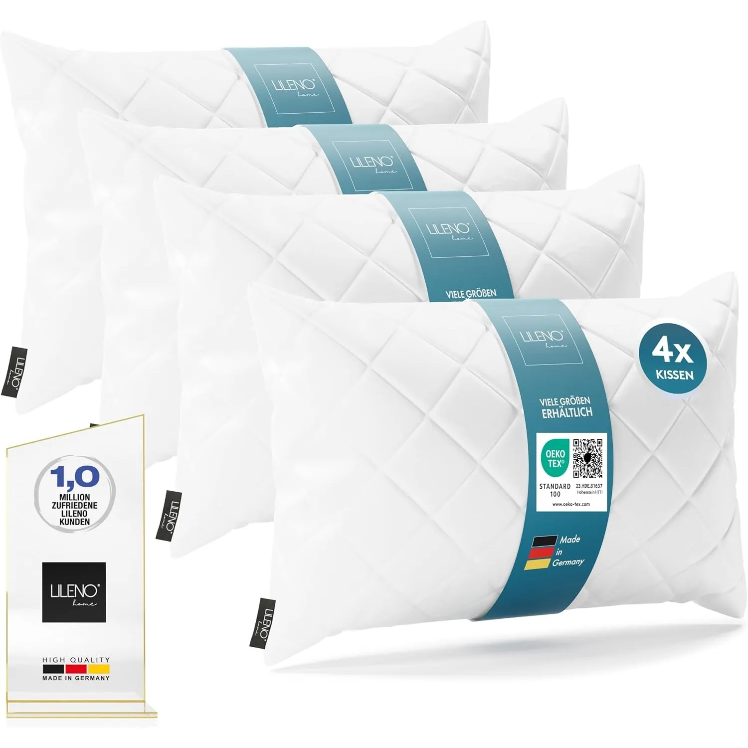 LILENO HOME 4er Set Kissenfüllung 50 x 70 cm - 95°C waschbares Innenkissen