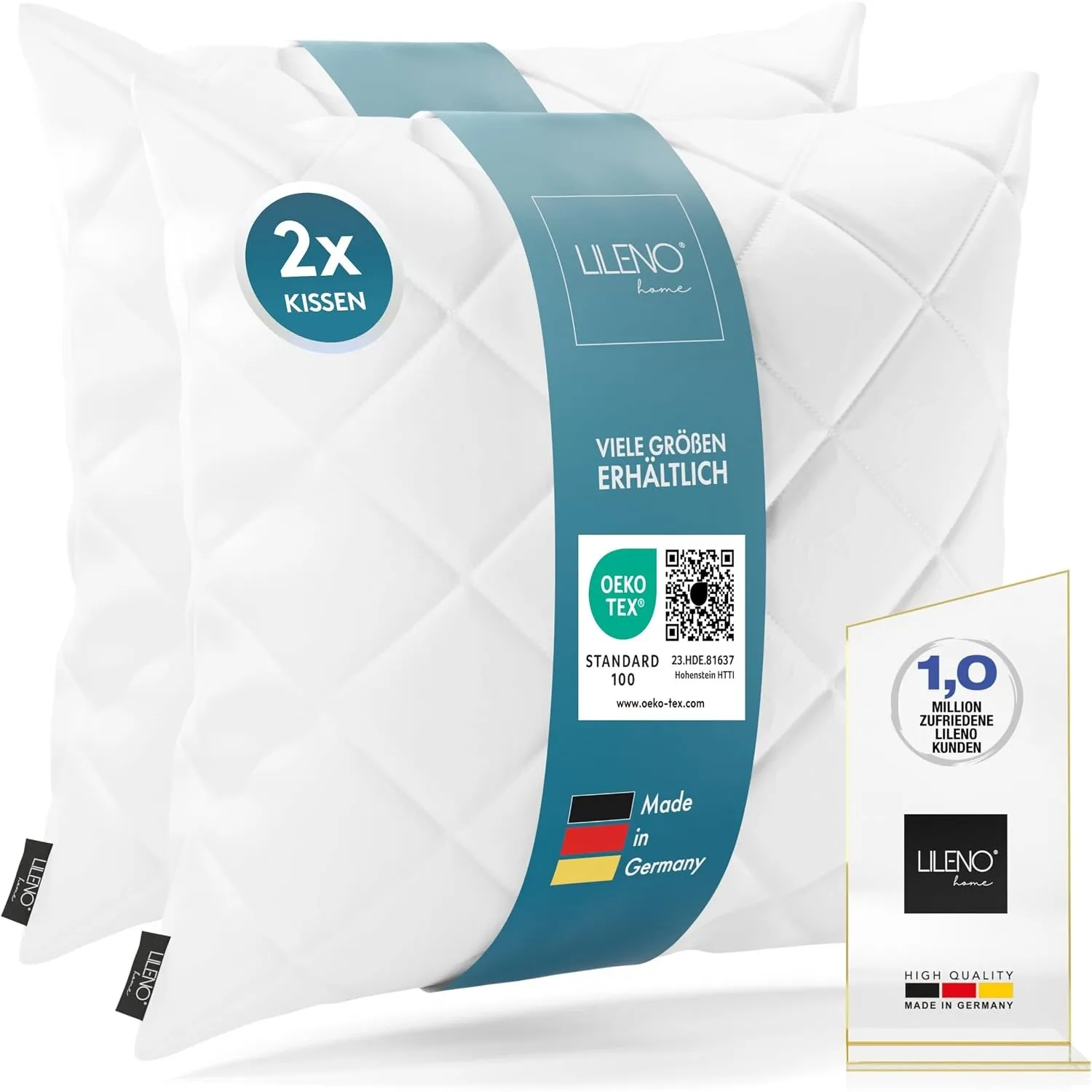 LILENO HOME 2er Set Kissenfüllung 80 x 80 cm - 95°C waschbares Innenkissen