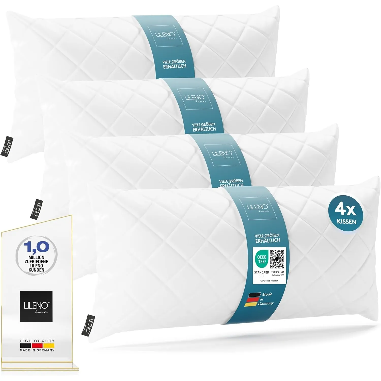 LILENO HOME 4er Set Kissenfüllung 40 x 80 cm - 95°C waschbares Innenkissen