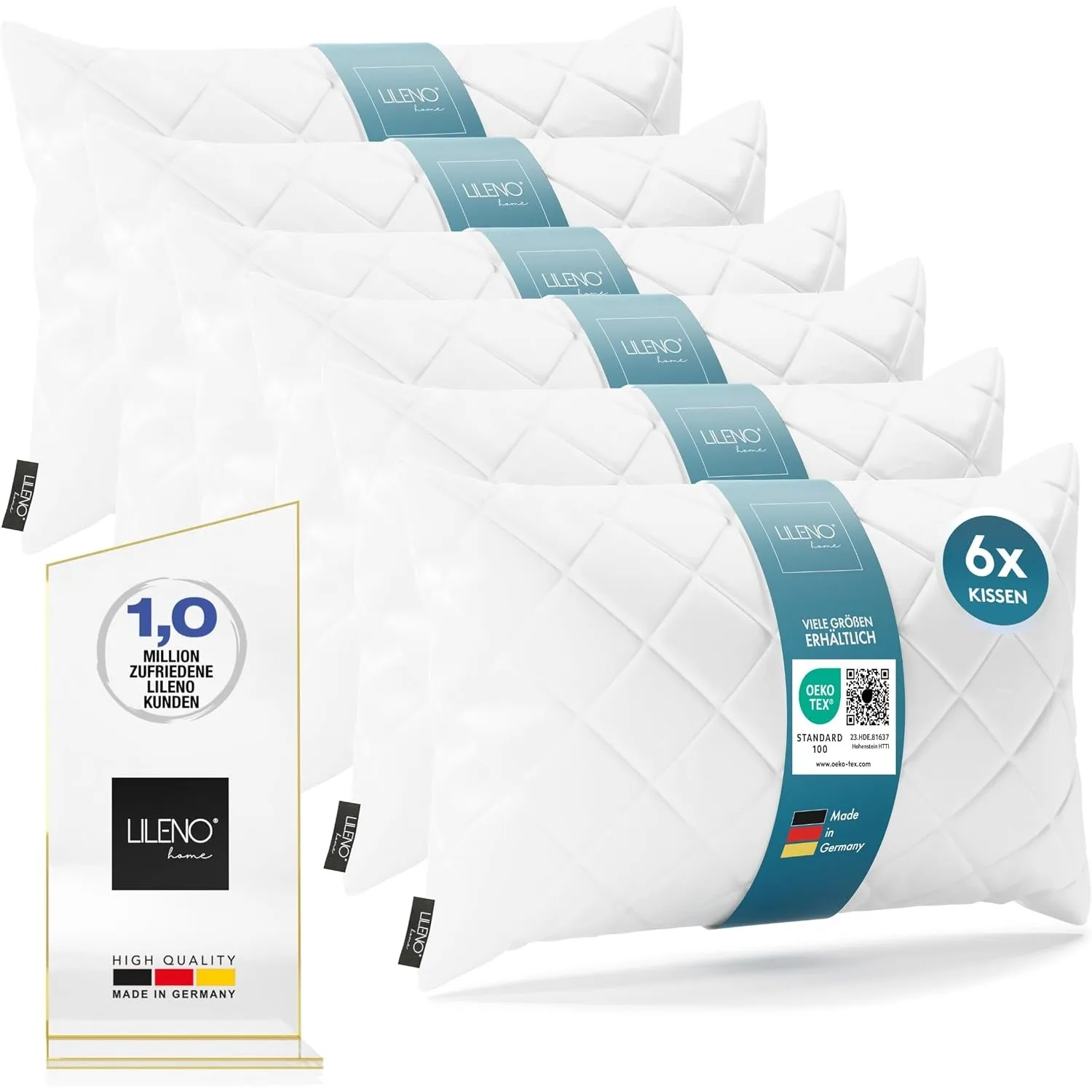 LILENO HOME 6er Set Kissenfüllung 40 x 60 cm - 95°C waschbares Innenkissen