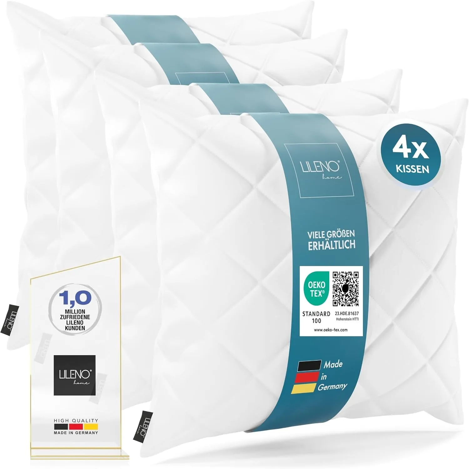 LILENO HOME 4er Set Kissenfüllung 50 x 50 cm - 95°C waschbares Innenkissen