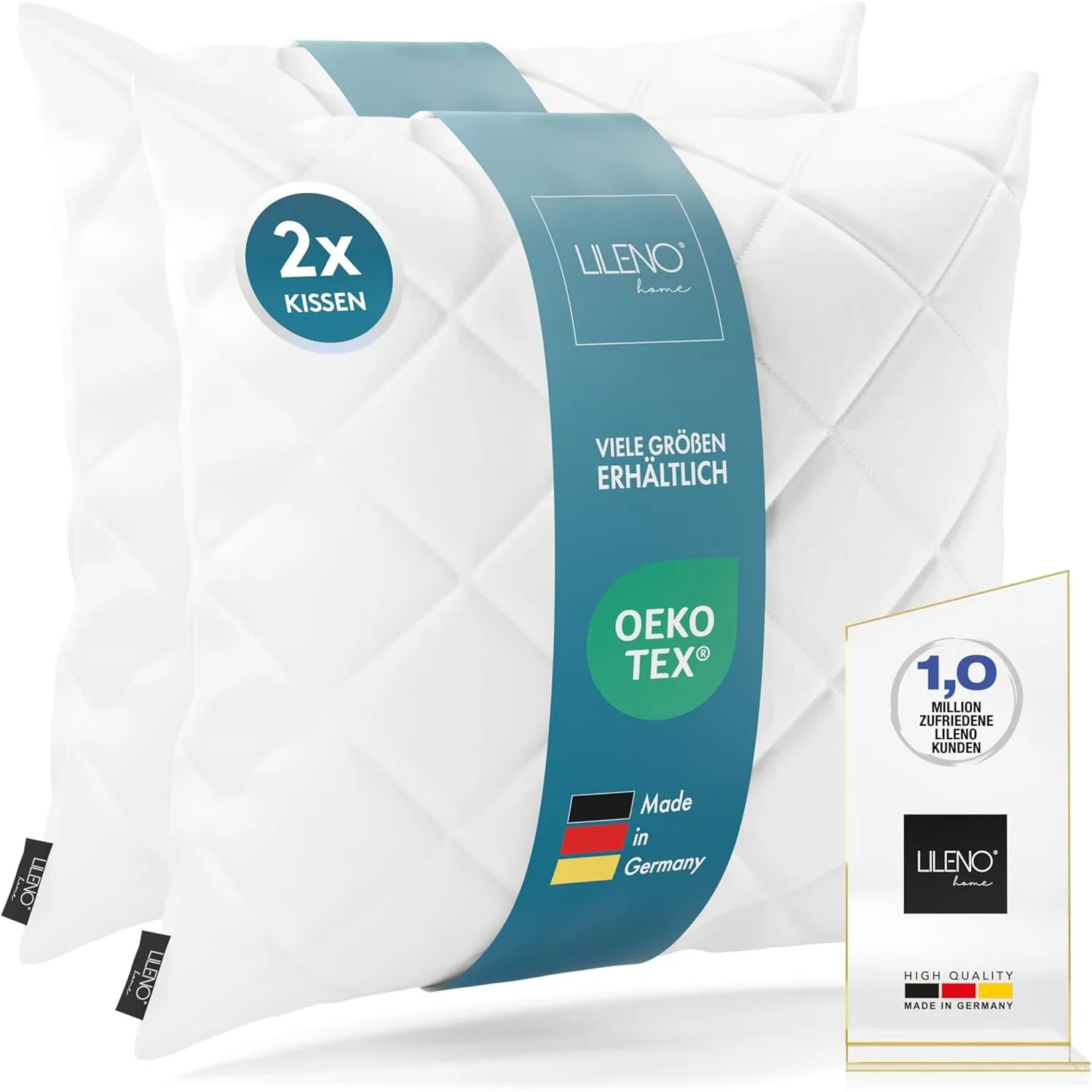 LILENO HOME 2er Set Kissenfüllung 45 x 45 cm - 95°C waschbares Innenkissen geeignet für Allergiker - Polyester Kissenin…