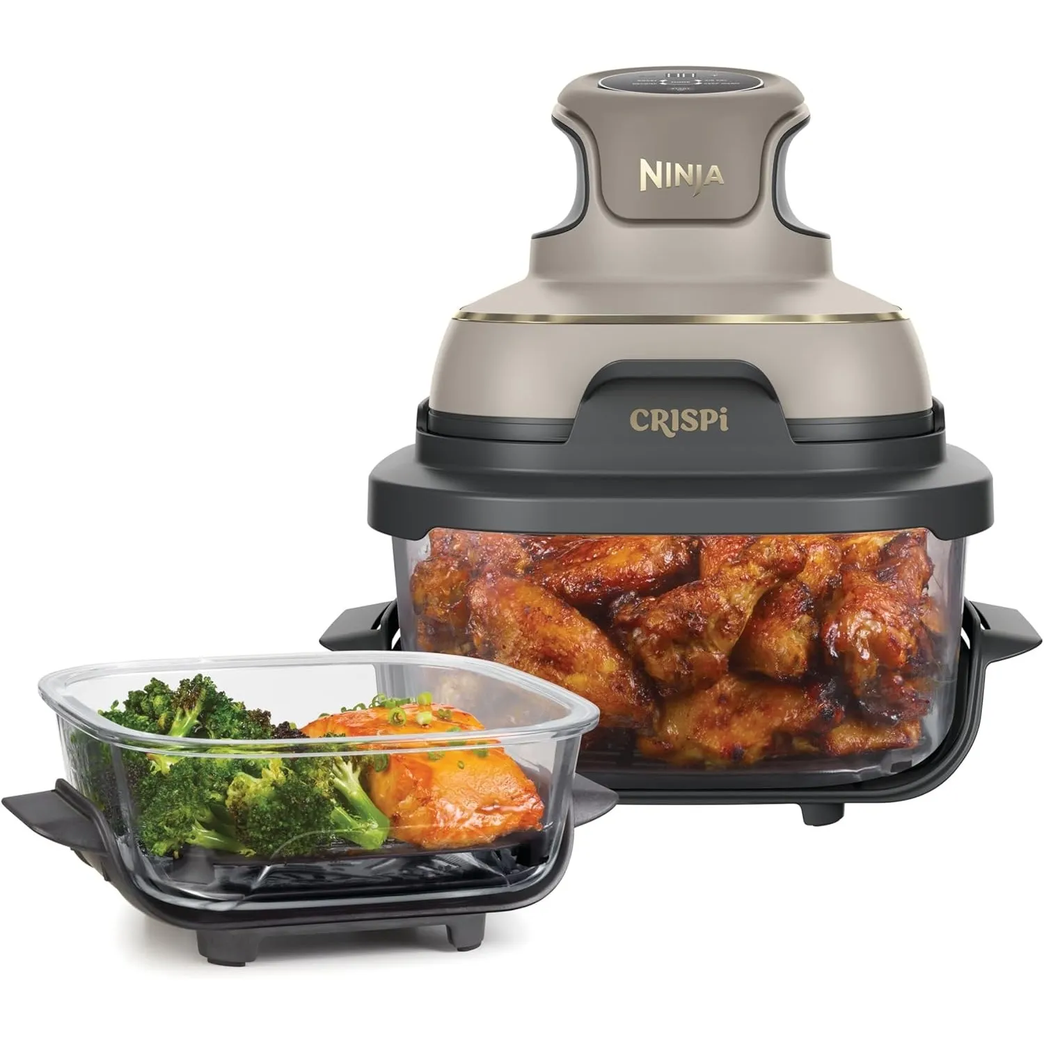 Ninja CRISPi tragbare Heißluftfritteuse, 3,8 l, 4-in-1, 1700 W, Stone Gold