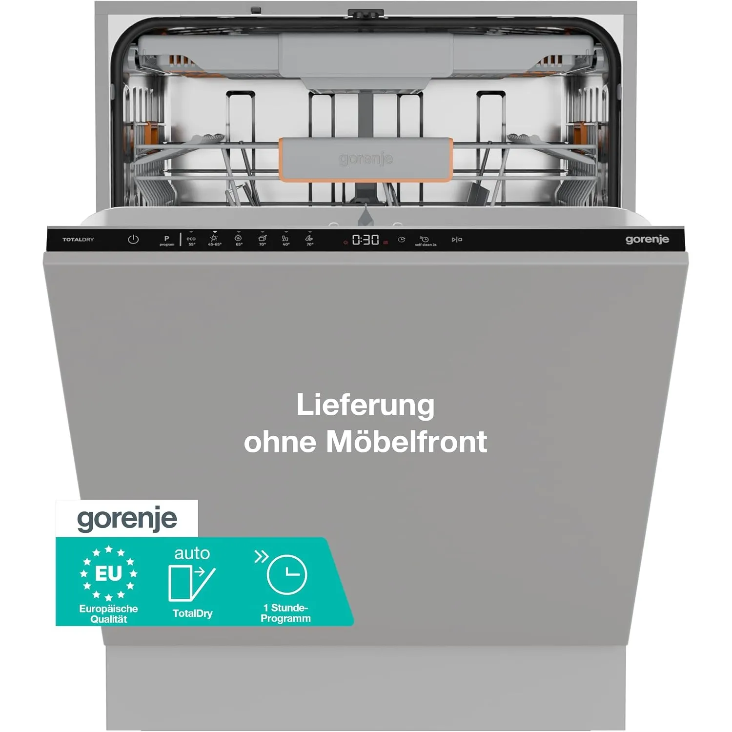 Gorenje GV16C Geschirrspüler/Einbaugerät/Vollintegrierbar/EU Made/60 breite/16 Maßgedecke/6 Programme/TotalDry/MultiCla…