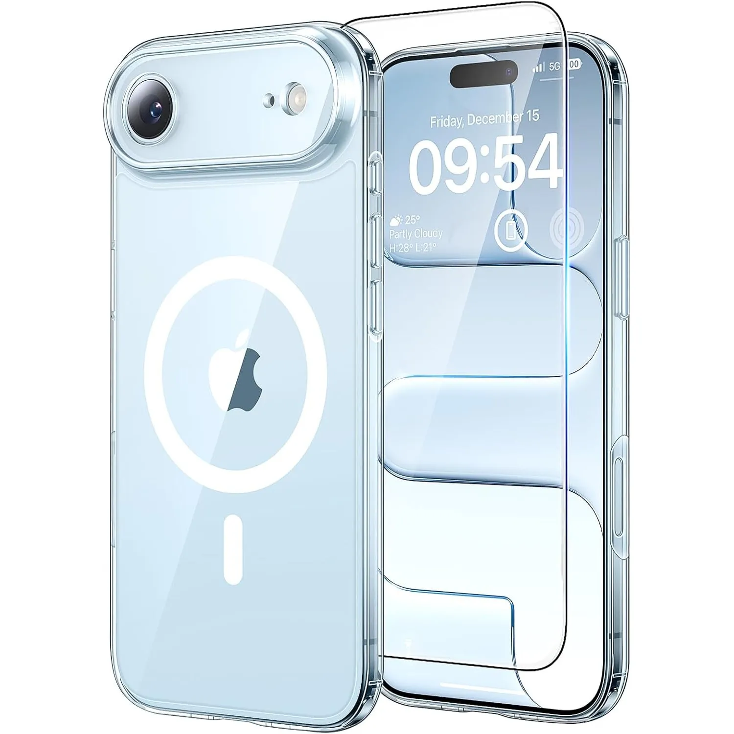 TAURI für iPhone Air Hülle 6,5" mit Schutzfolie - Durchsichtig