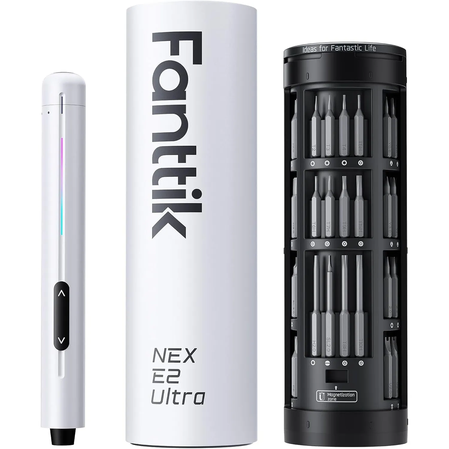 Fanttik E2 Ultra Präzision-Schraubendreher,Elektro Schraubendreher set Weiß