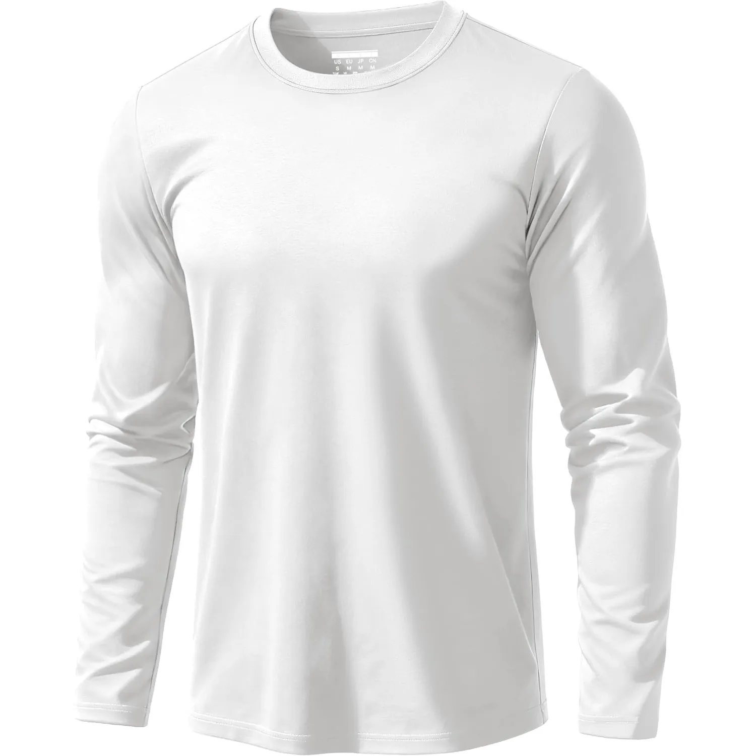 EKLENTSON T Shirt Herren Langarm Basic Baumwolle Rundhals Shirts