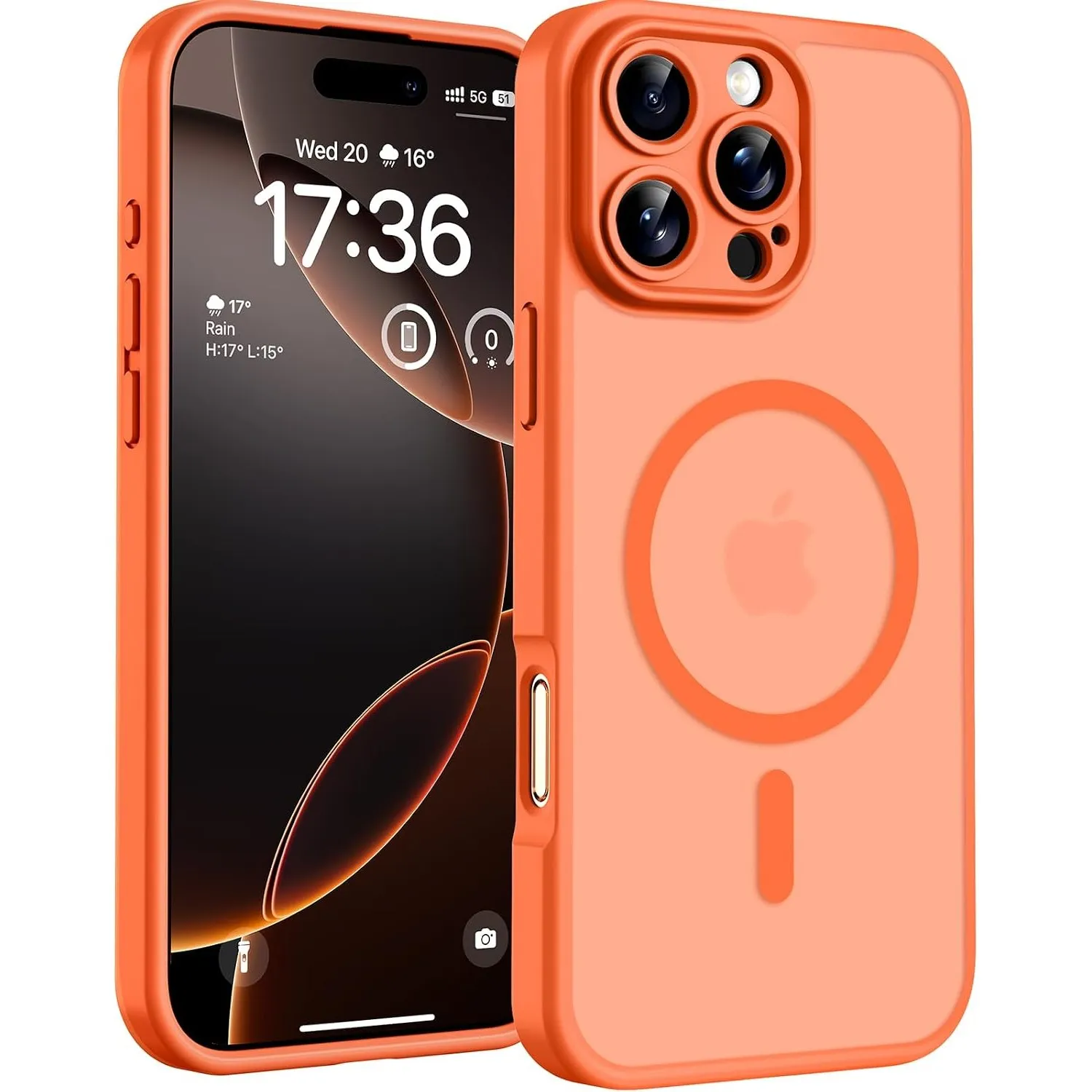 TOCOL für iPhone 16 Pro Max Hülle, Kompatibel mit MagSafe, Orange