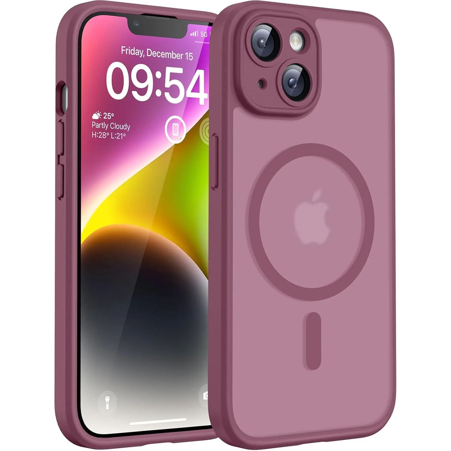 TOCOL für iPhone 14 Hülle, Kompatibel mit MagSafe, Pflaume