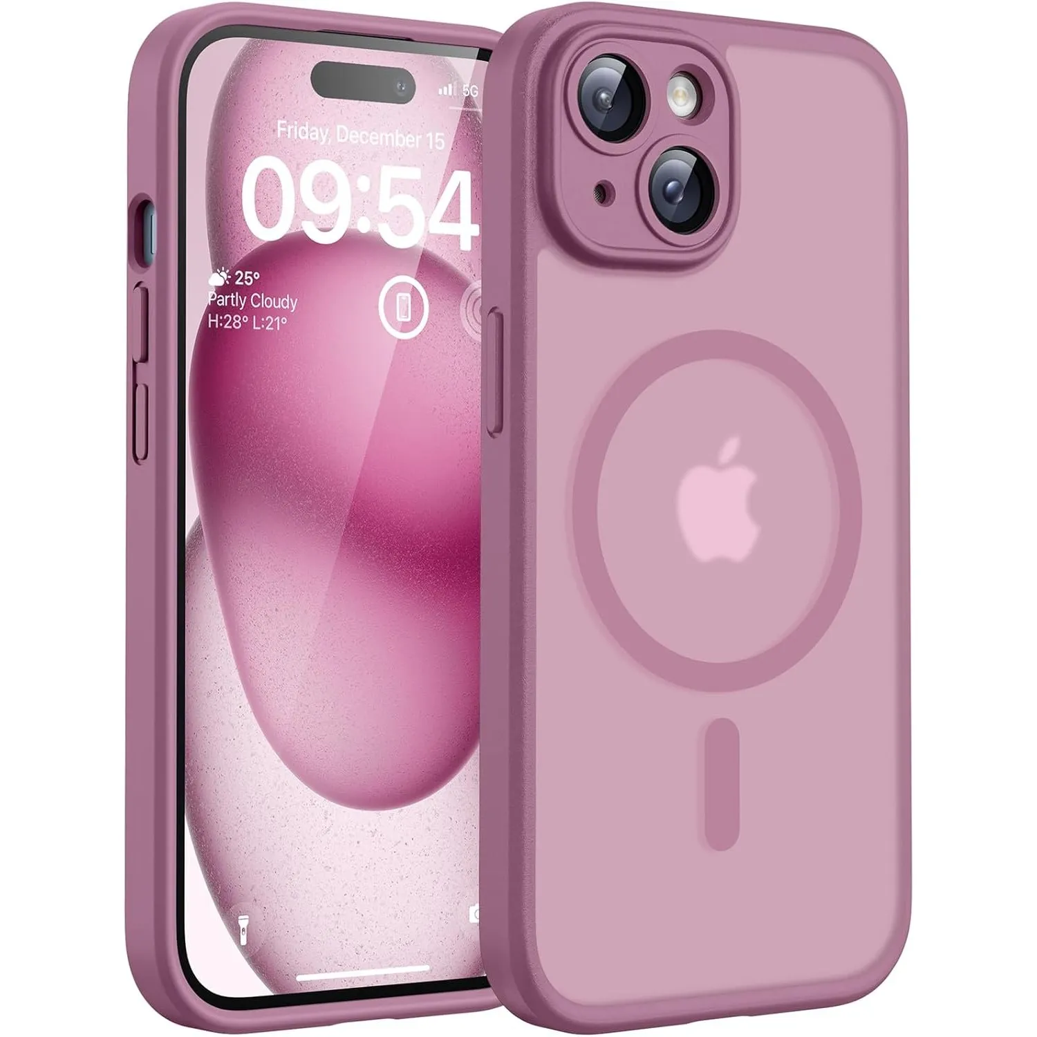 TOCOL für iPhone 15 Hülle, Kompatibel mit MagSafe, Flieder Lila