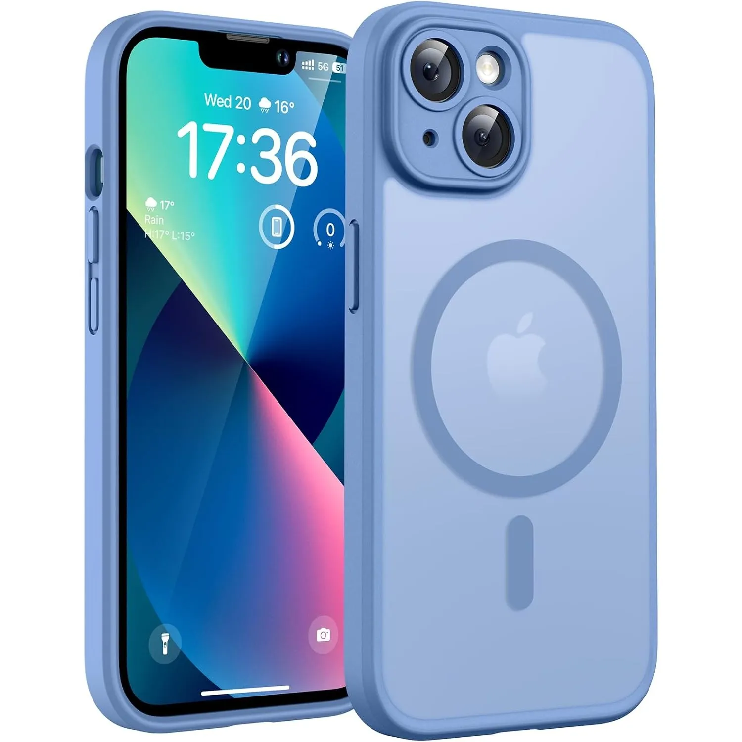 TOCOL für iPhone 13 Hülle, Kompatibel mit MagSafe, Hellblau
