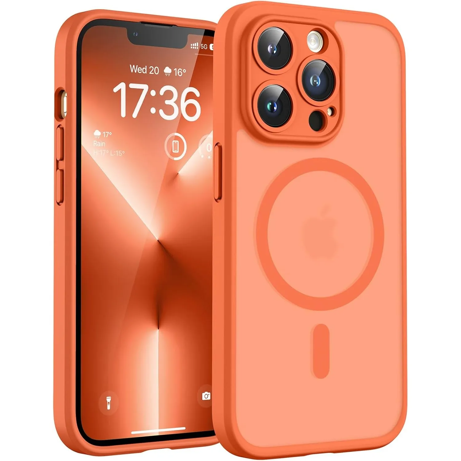 TOCOL für iPhone 13 Pro Max Hülle, Kompatibel mit MagSafe, Orange