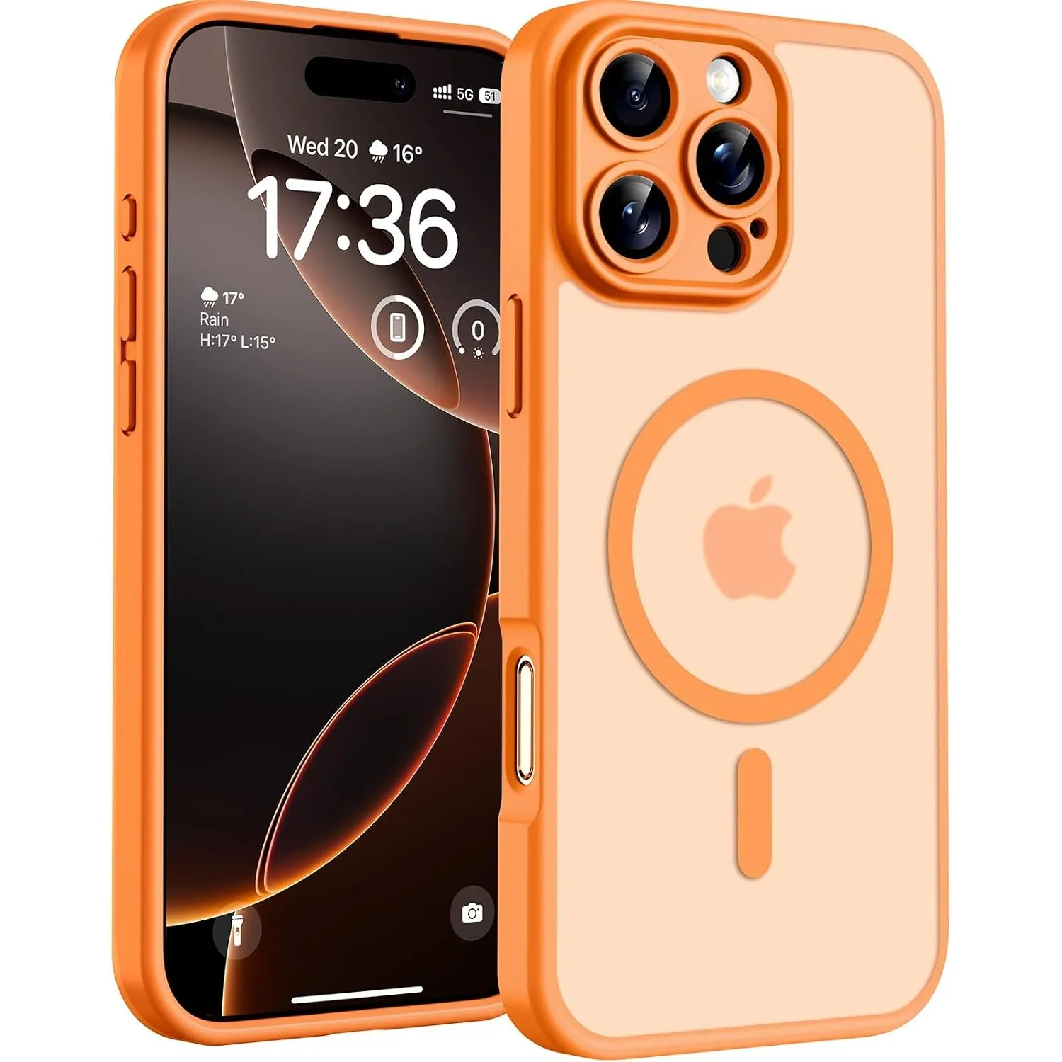 TOCOL für iPhone 16 Pro Hülle, Kompatibel mit MagSafe, Orange