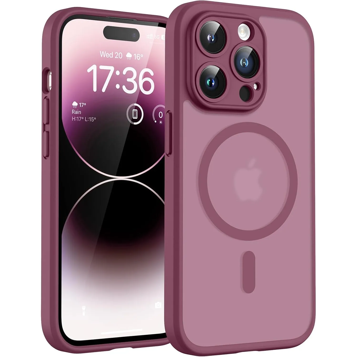 TOCOL für iPhone 14 Pro Hülle, Kompatibel mit MagSafe, Pflaume