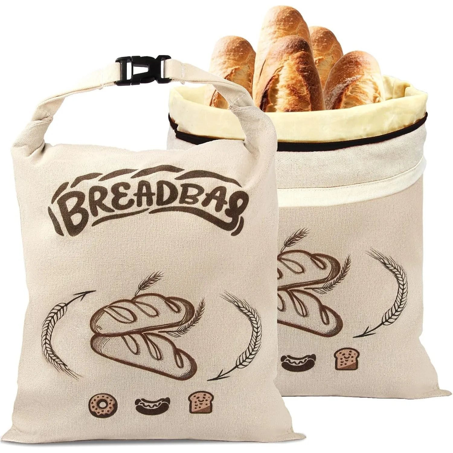 FLYAMAPIRIT Bienenwachs Brotbeutel für Sauerteig, Großer Wiederverwendbarer Brotbeutel mit Bienenwachs und Leinen für l…