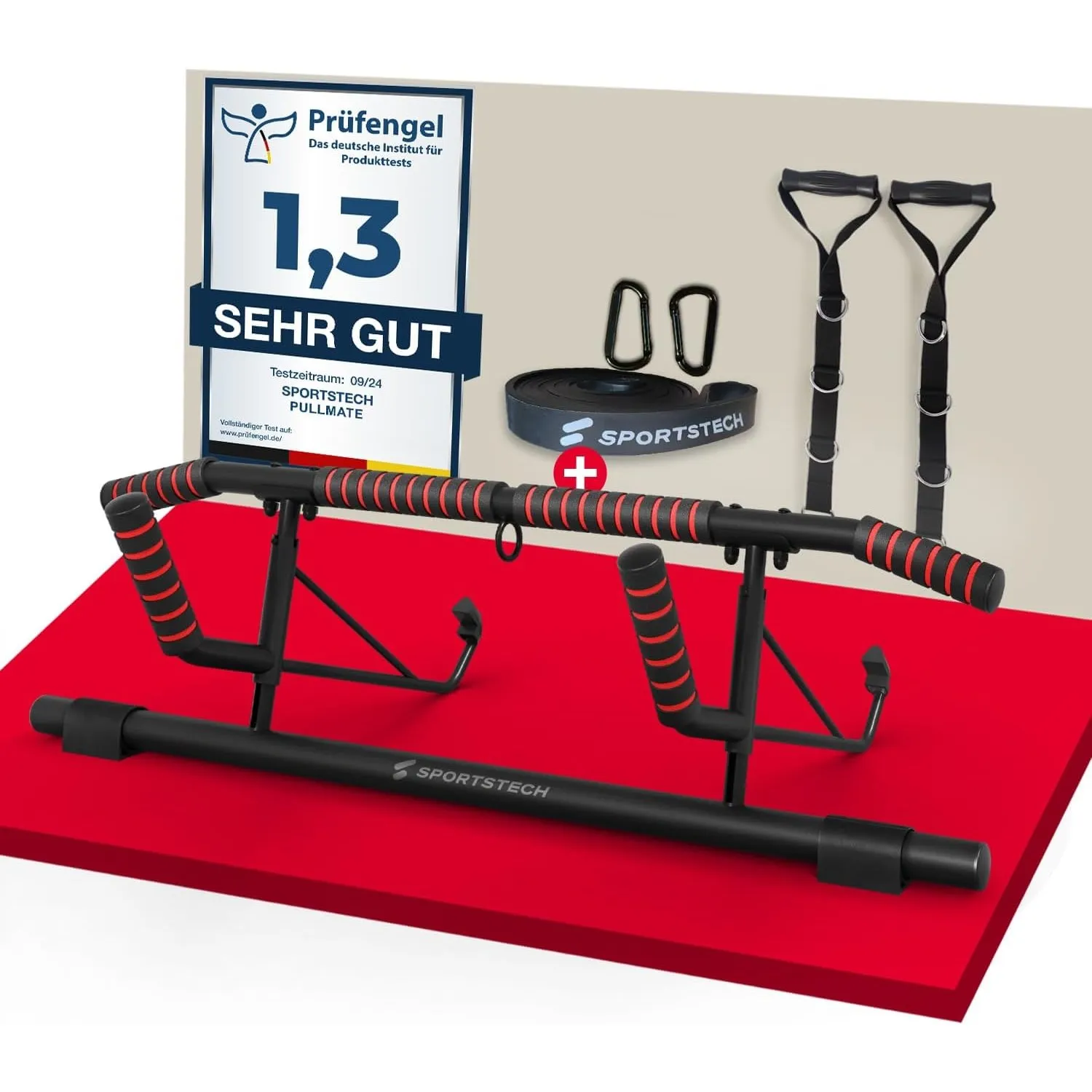 Sportstech, Klimmzugstange Türrahmen + inklusive Klimmzughilfe Pullmate