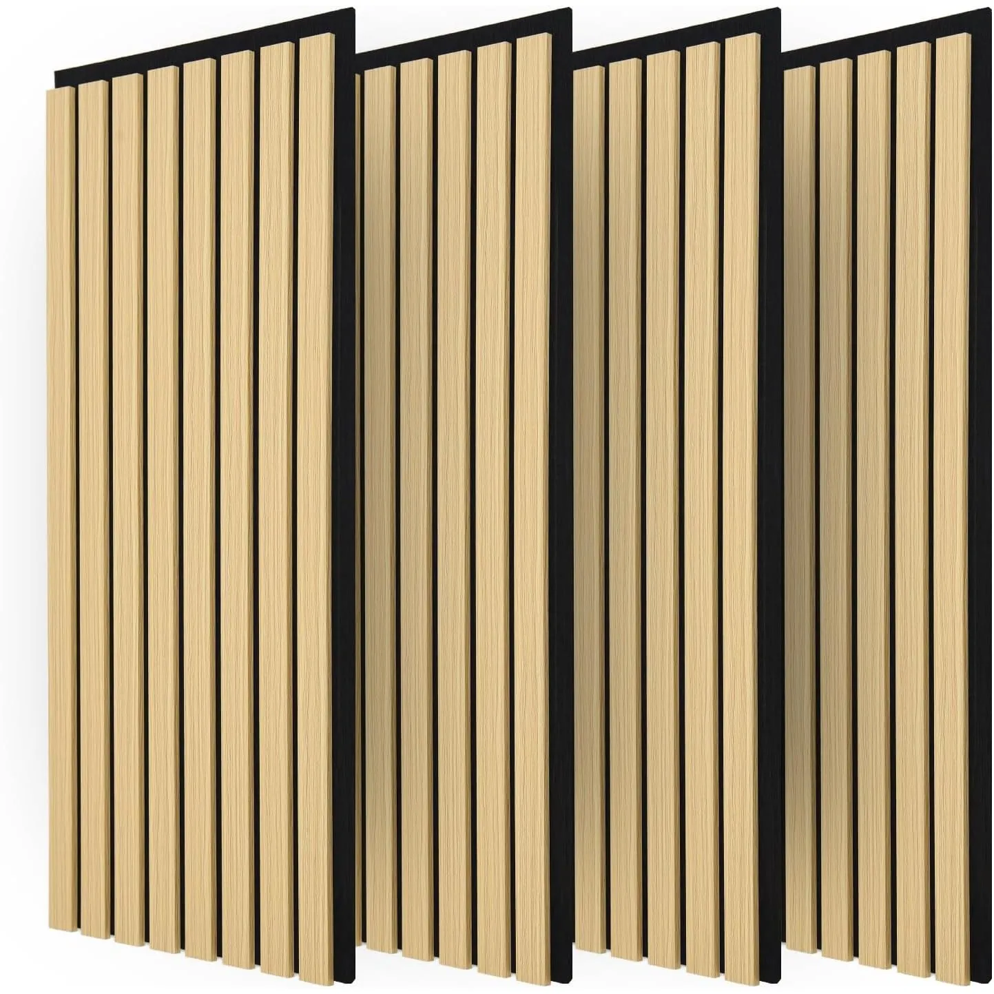Art3d 4 Stück Akustikpaneele Eiche 3D Wandpaneele 60x30cm