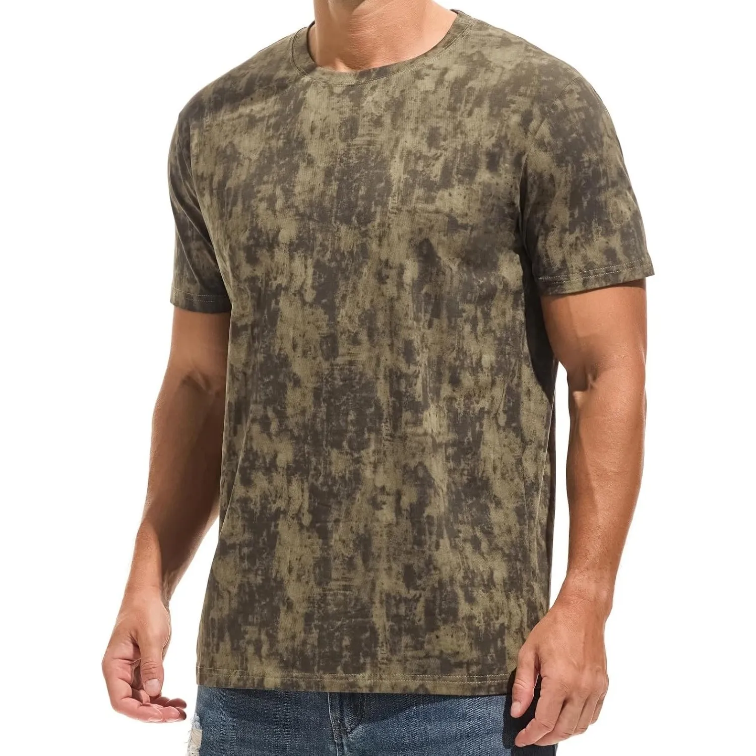 RONOMO Herren T-Shirt 95% Baumwolle 5% Spandex, Mikroelastik, Hautfreundlich